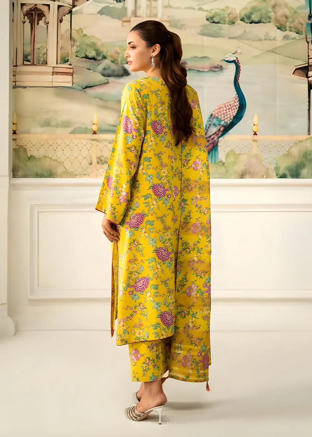 Brenish 3-Piece Unstitched Digital Printed Linen Bana Dora Suit