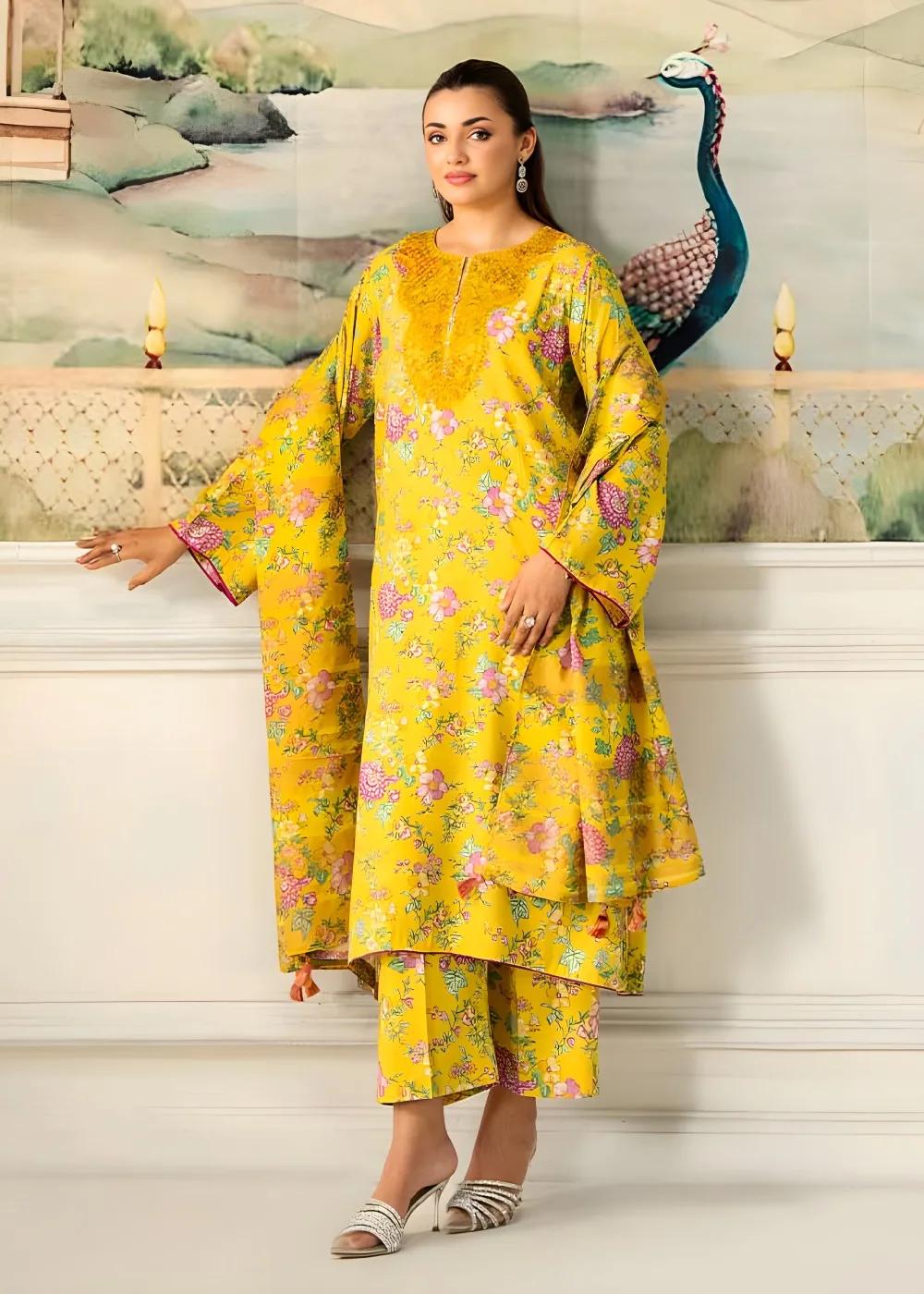 Brenish 3-Piece Unstitched Digital Printed Linen Bana Dora Suit