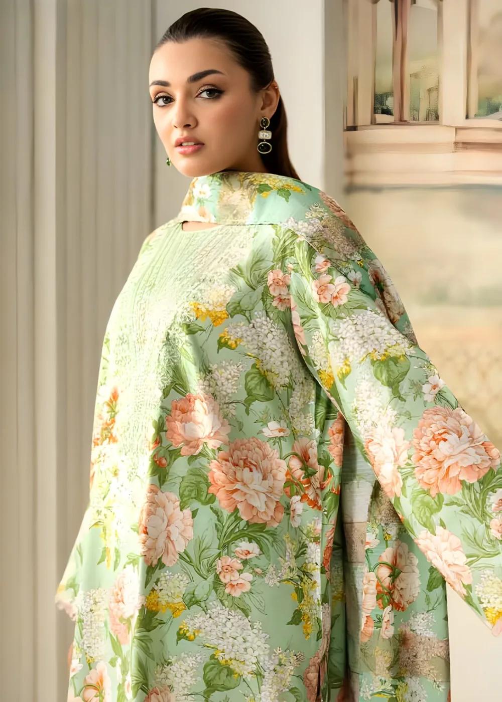 Brenish 3-Piece Unstitched Digital Printed Linen Bana Dora Suit