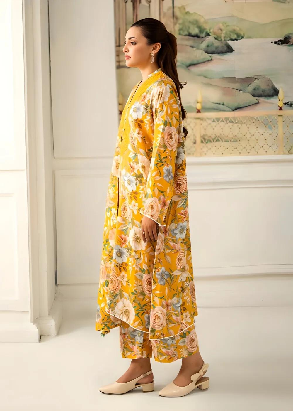 Brenish 3-Piece Unstitched Digital Printed Linen Bana Dora Suit