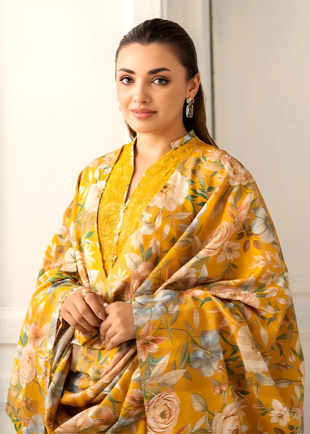 Brenish 3-Piece Unstitched Digital Printed Linen Bana Dora Suit