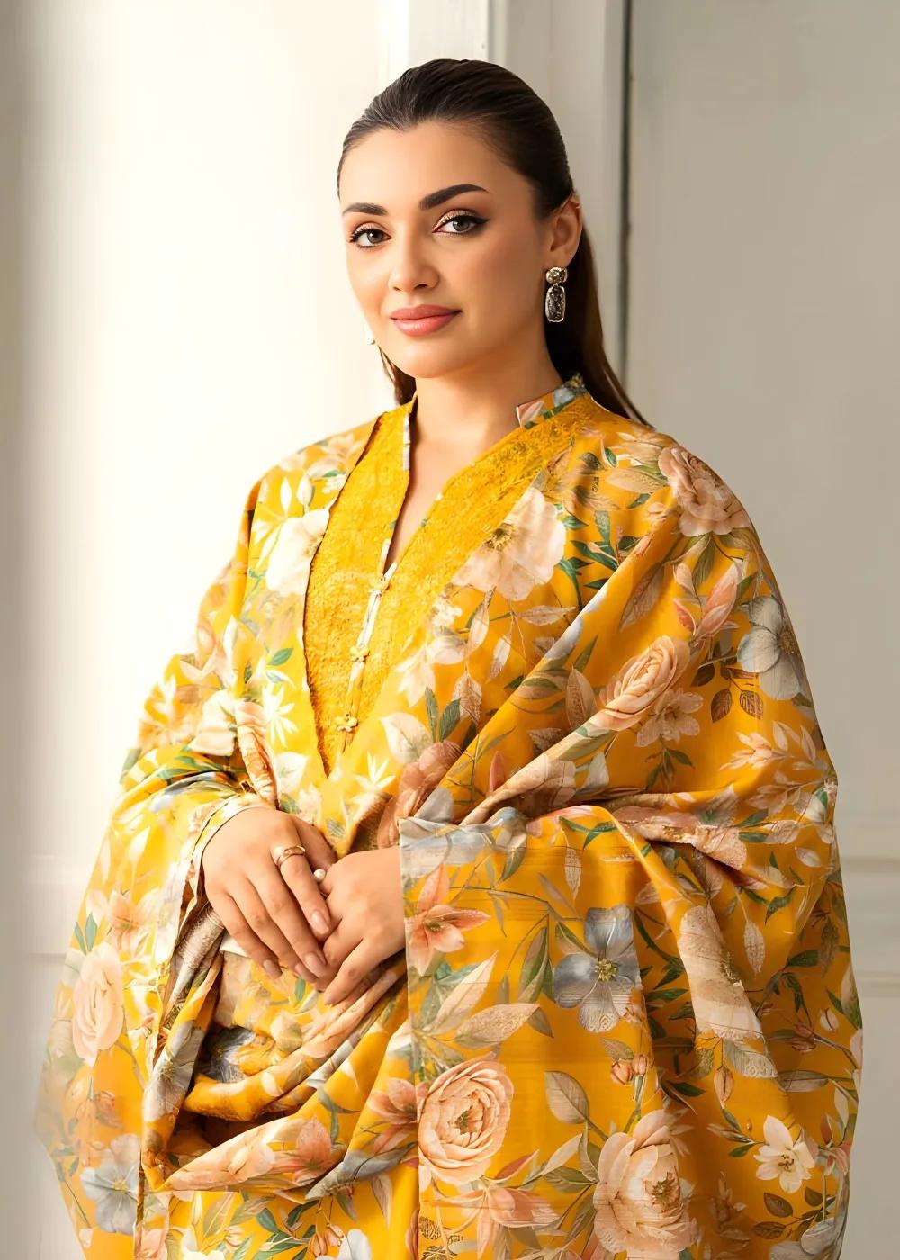 Brenish 3-Piece Unstitched Digital Printed Linen Bana Dora Suit