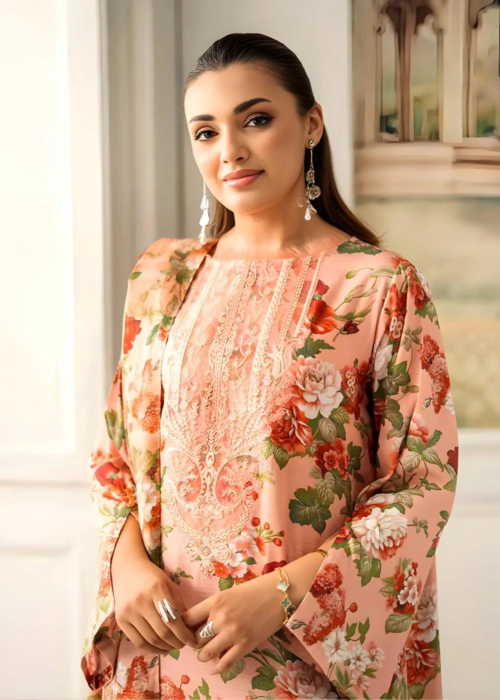 Brenish 3-Piece Unstitched Digital Printed Linen Bana Dora Suit