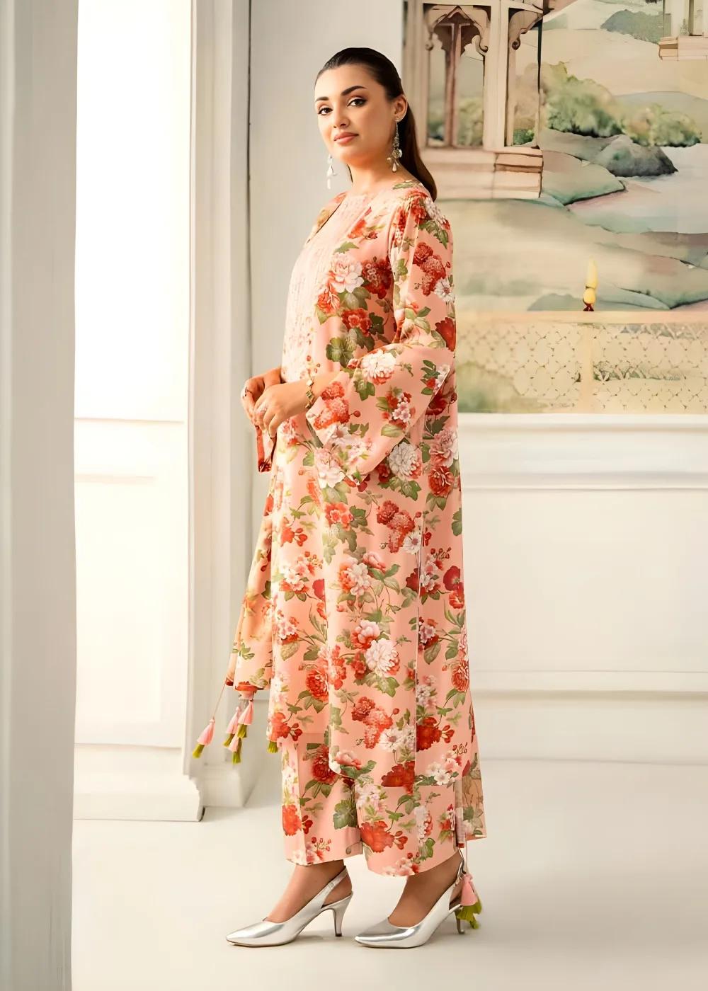 Brenish 3-Piece Unstitched Digital Printed Linen Bana Dora Suit