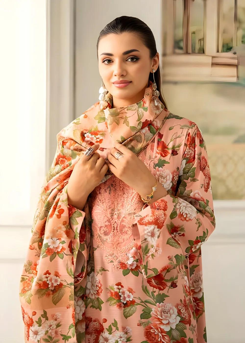 Brenish 3-Piece Unstitched Digital Printed Linen Bana Dora Suit