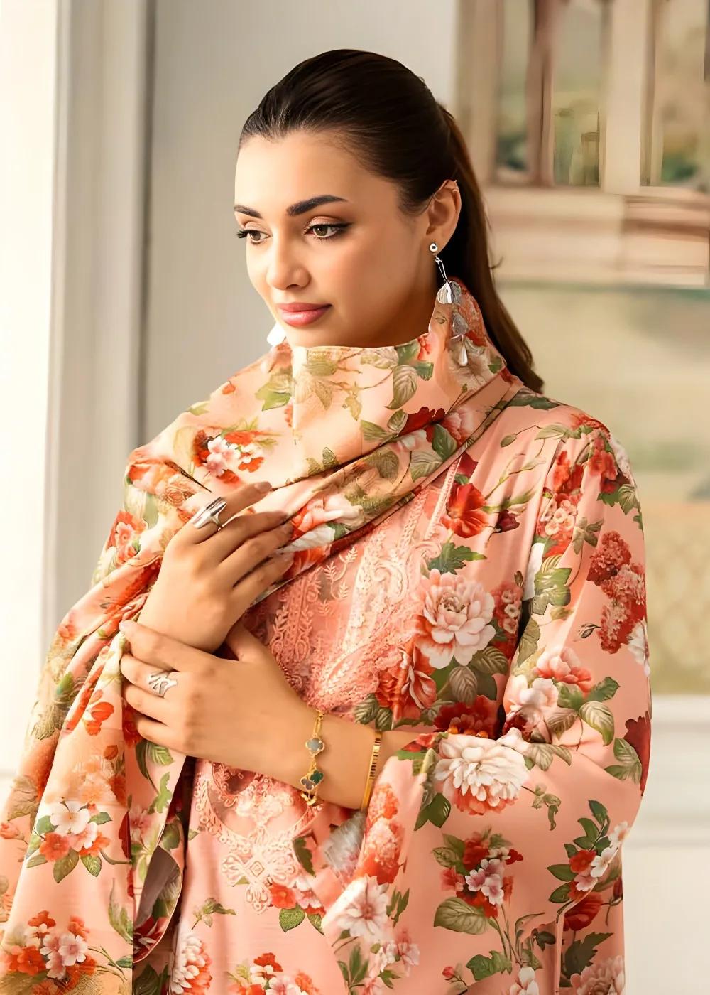 Brenish 3-Piece Unstitched Digital Printed Linen Bana Dora Suit