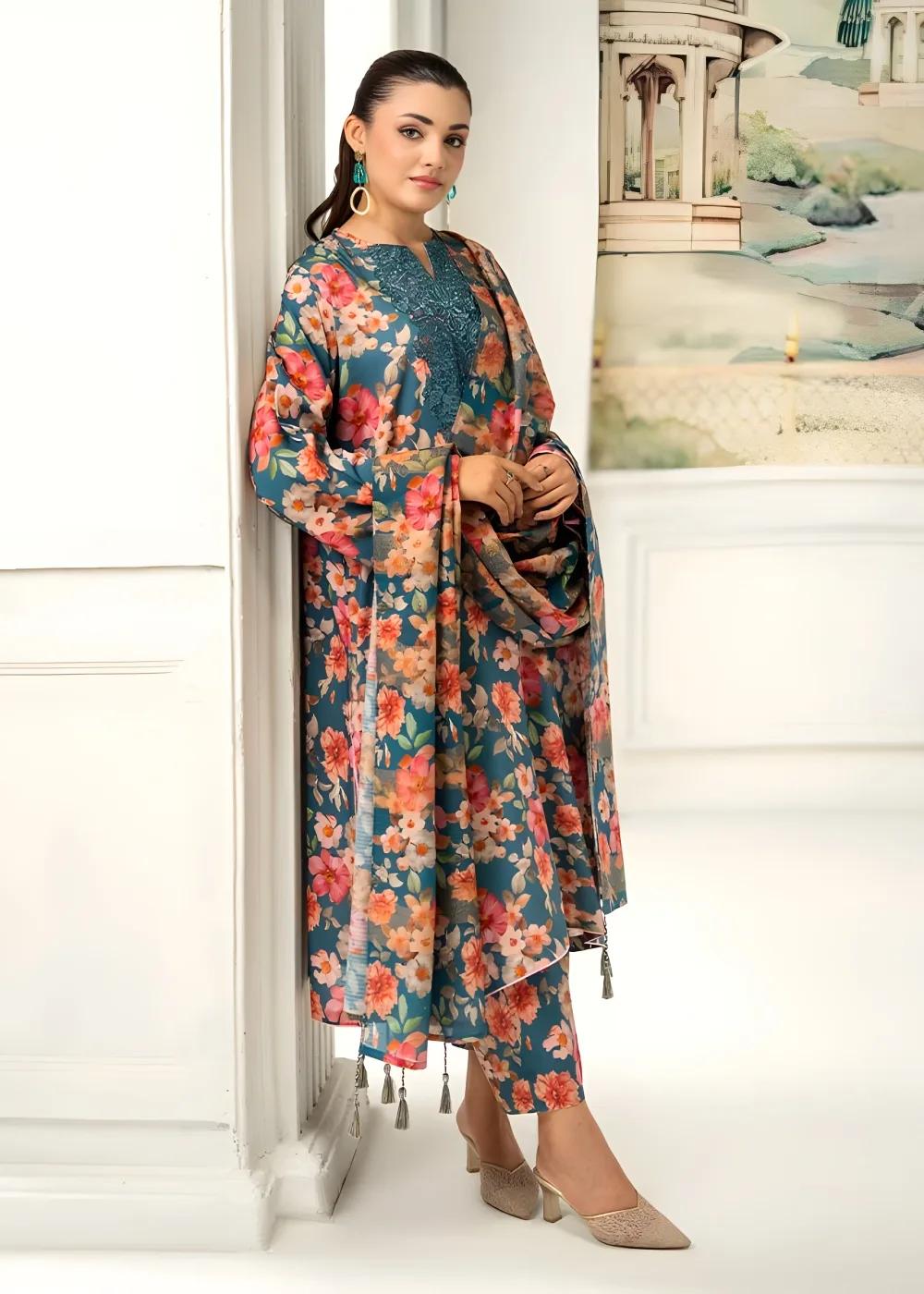 Brenish 3-Piece Unstitched Digital Printed Linen Bana Dora Suit