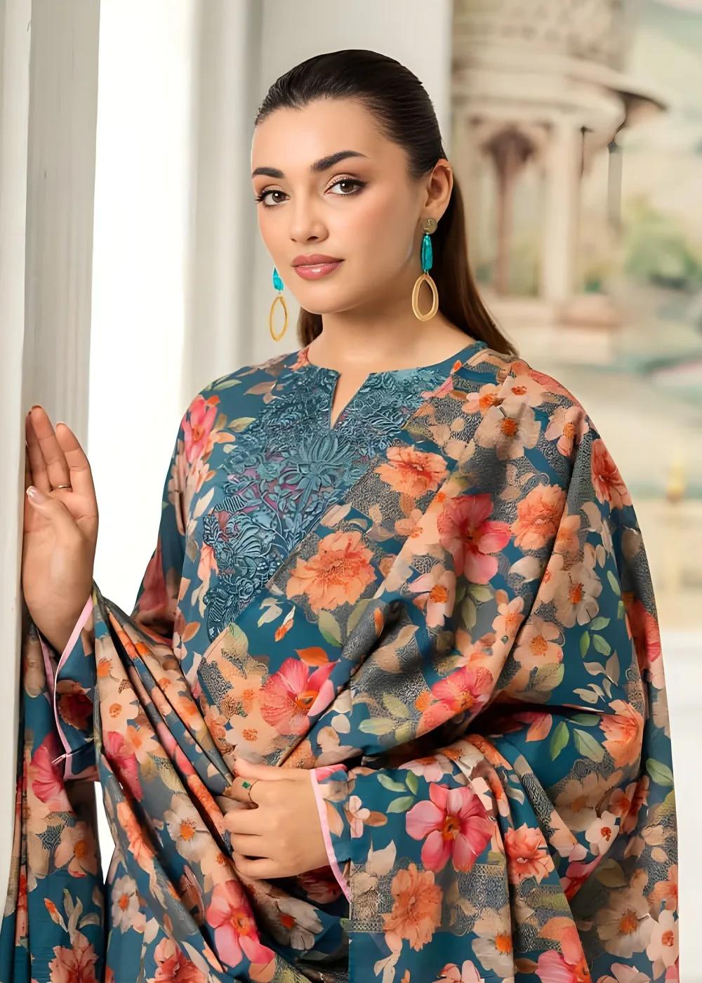 Brenish 3-Piece Unstitched Digital Printed Linen Bana Dora Suit