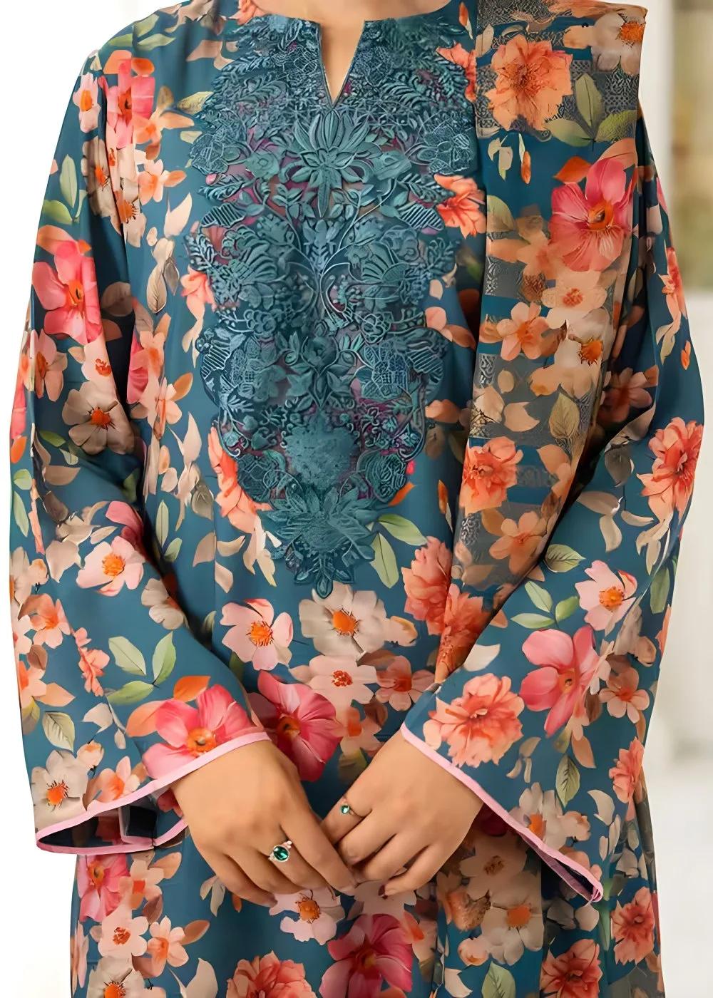 Brenish 3-Piece Unstitched Digital Printed Linen Bana Dora Suit