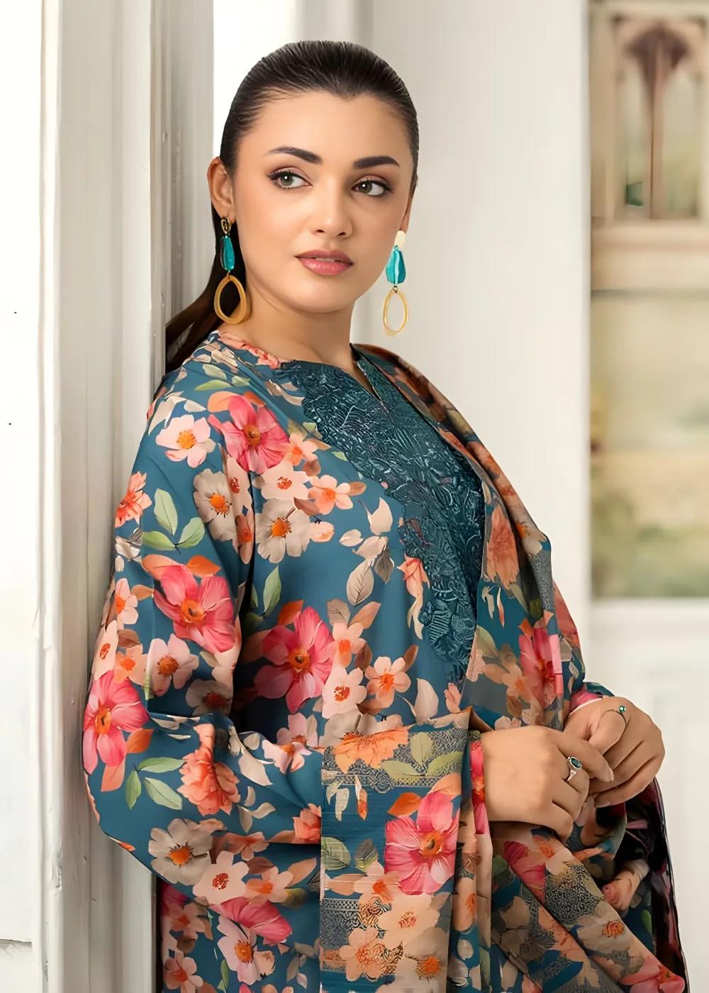 Brenish 3-Piece Unstitched Digital Printed Linen Bana Dora Suit