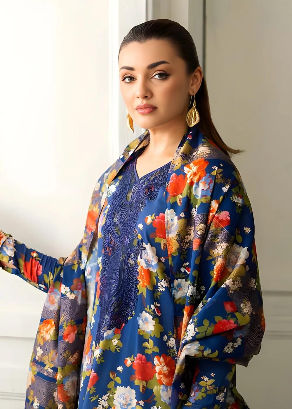 Brenish 3-Piece Unstitched Digital Printed Linen Bana Dora Suit