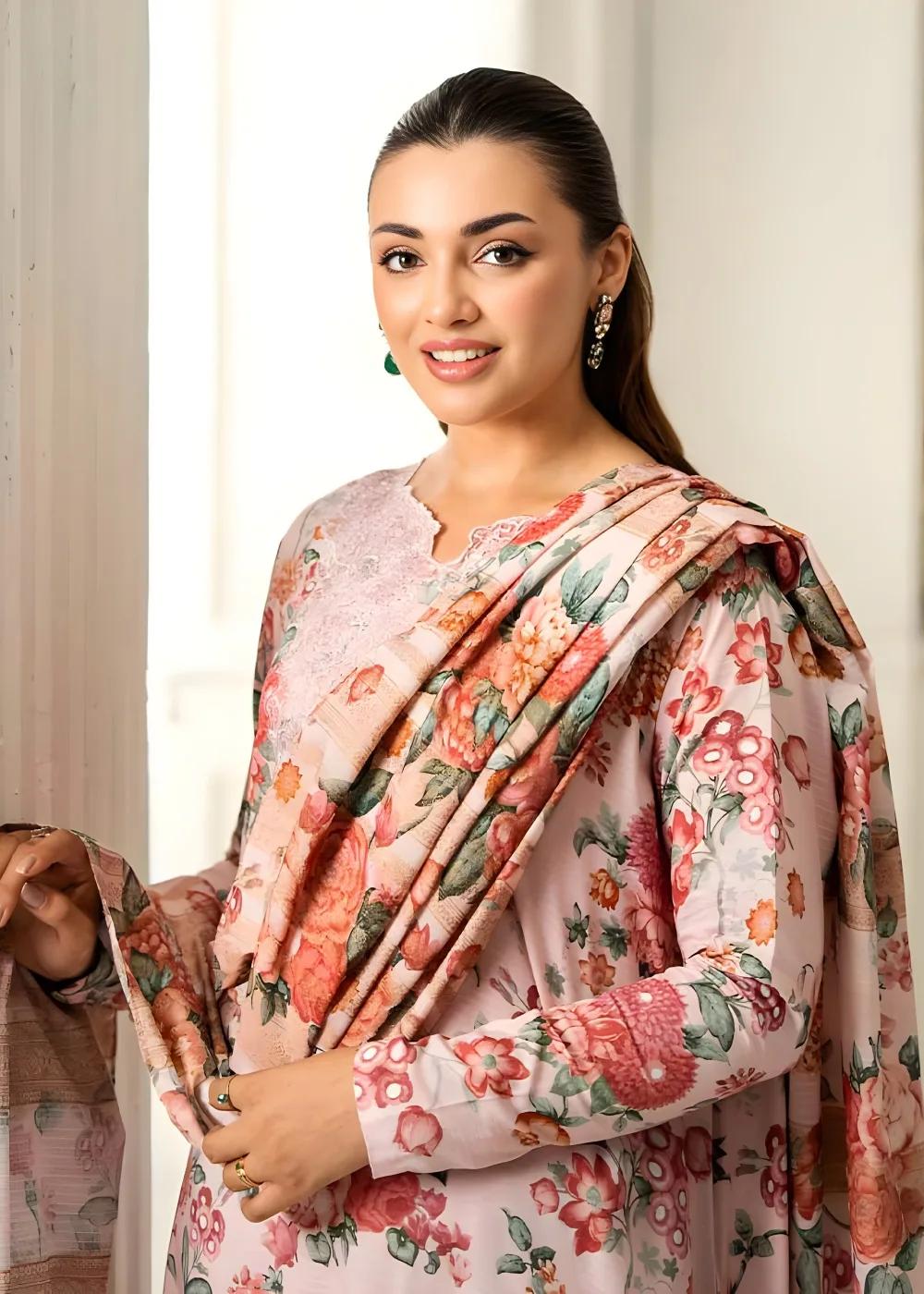 Brenish 3-Piece Unstitched Digital Printed Linen Bana Dora Suit