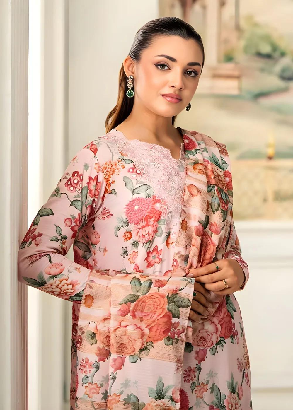 Brenish 3-Piece Unstitched Digital Printed Linen Bana Dora Suit