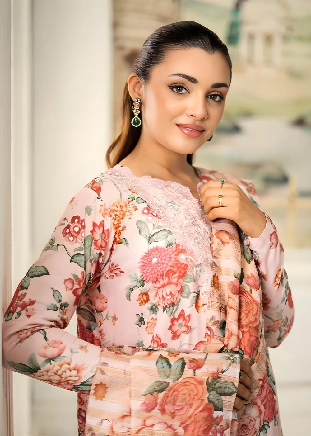Brenish 3-Piece Unstitched Digital Printed Linen Bana Dora Suit