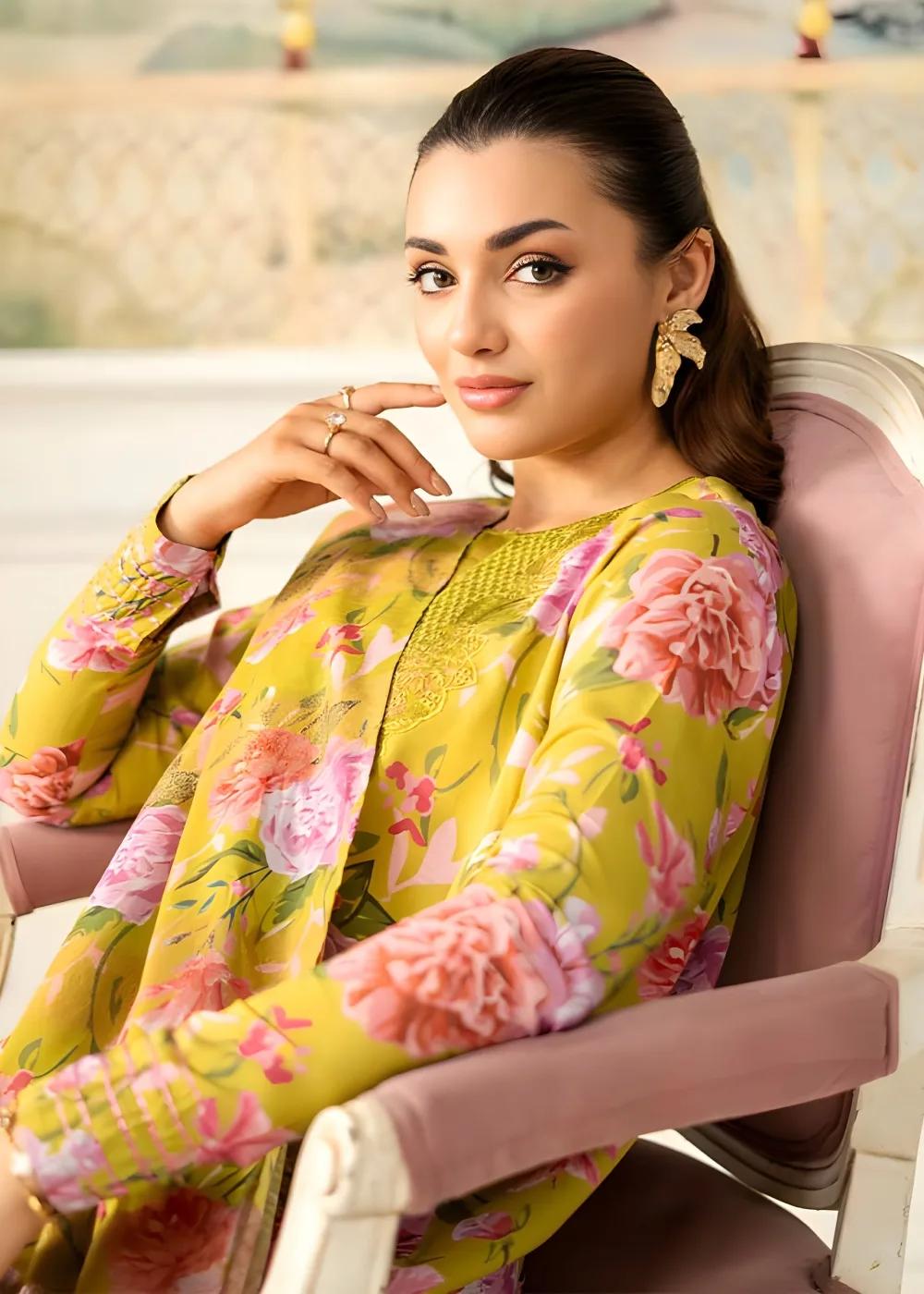 Brenish 3-Piece Unstitched Digital Printed Linen Bana Dora Suit