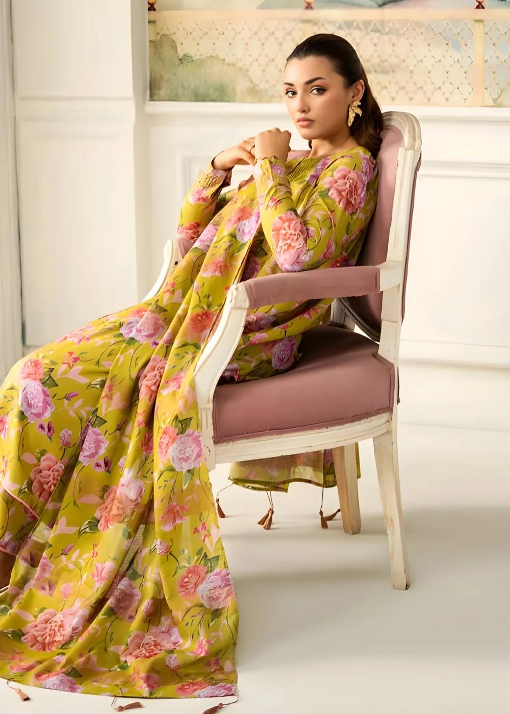 Brenish 3-Piece Unstitched Digital Printed Linen Bana Dora Suit