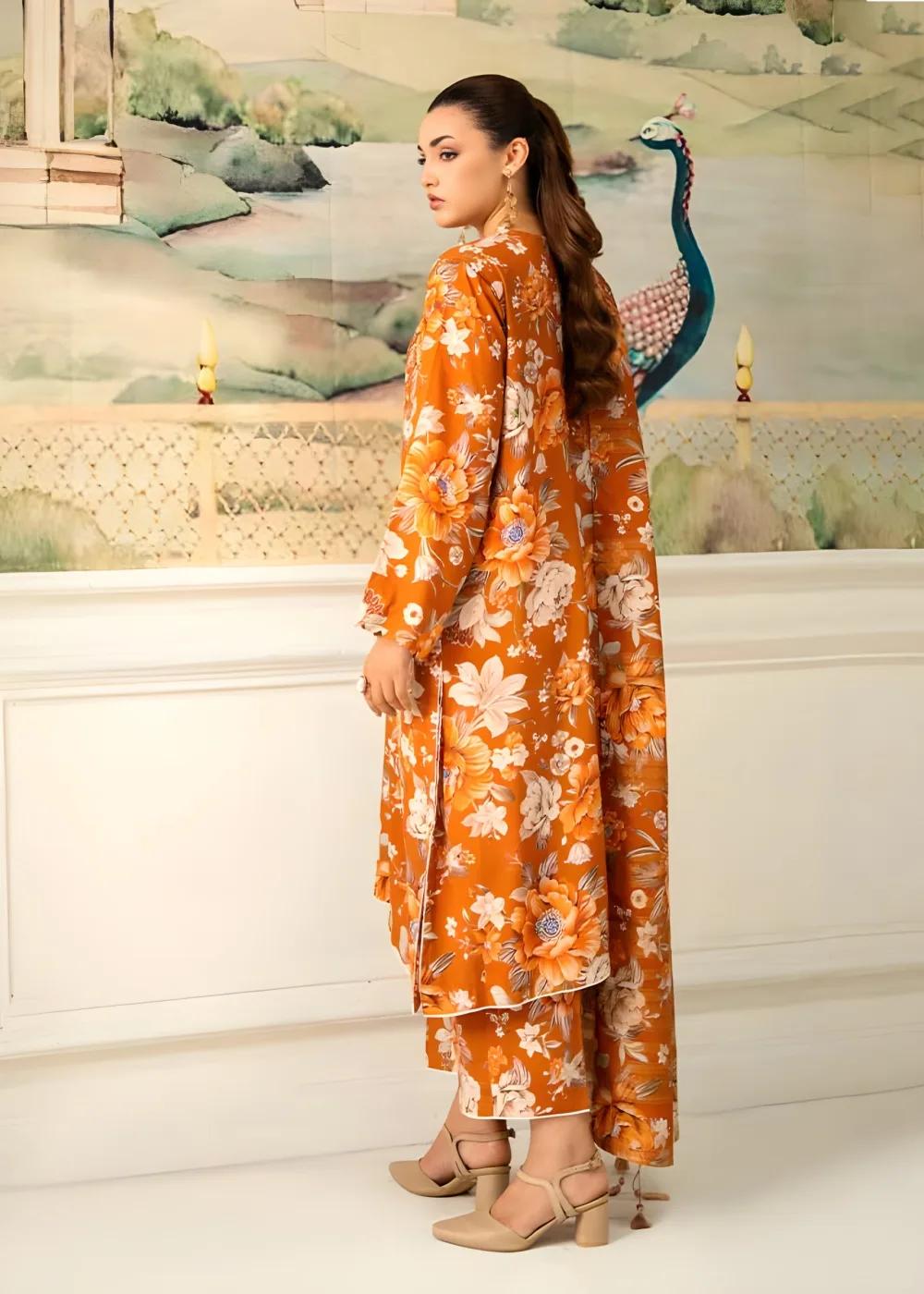 Brenish 3-Piece Unstitched Digital Printed Linen Bana Dora Suit