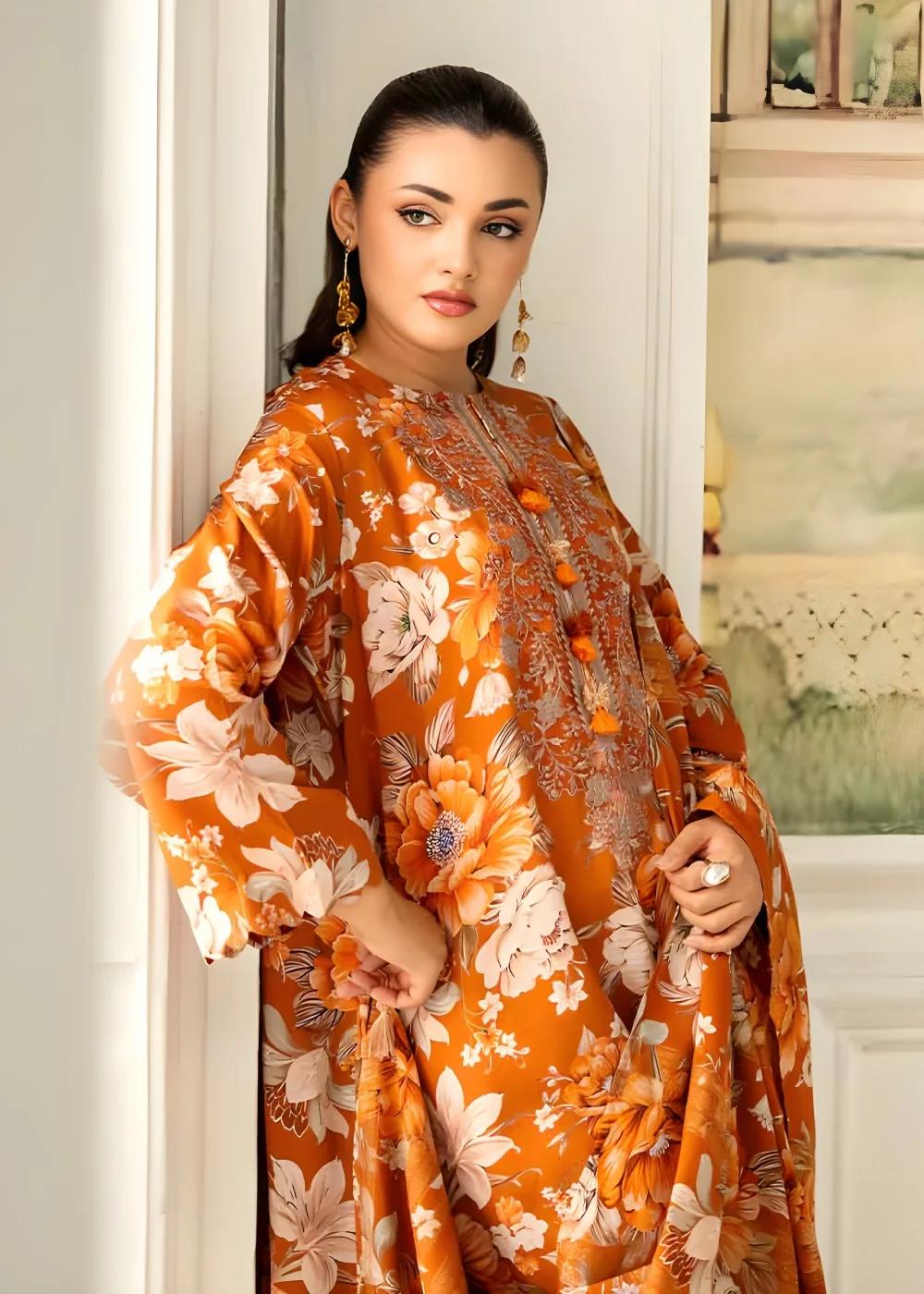 Brenish 3-Piece Unstitched Digital Printed Linen Bana Dora Suit