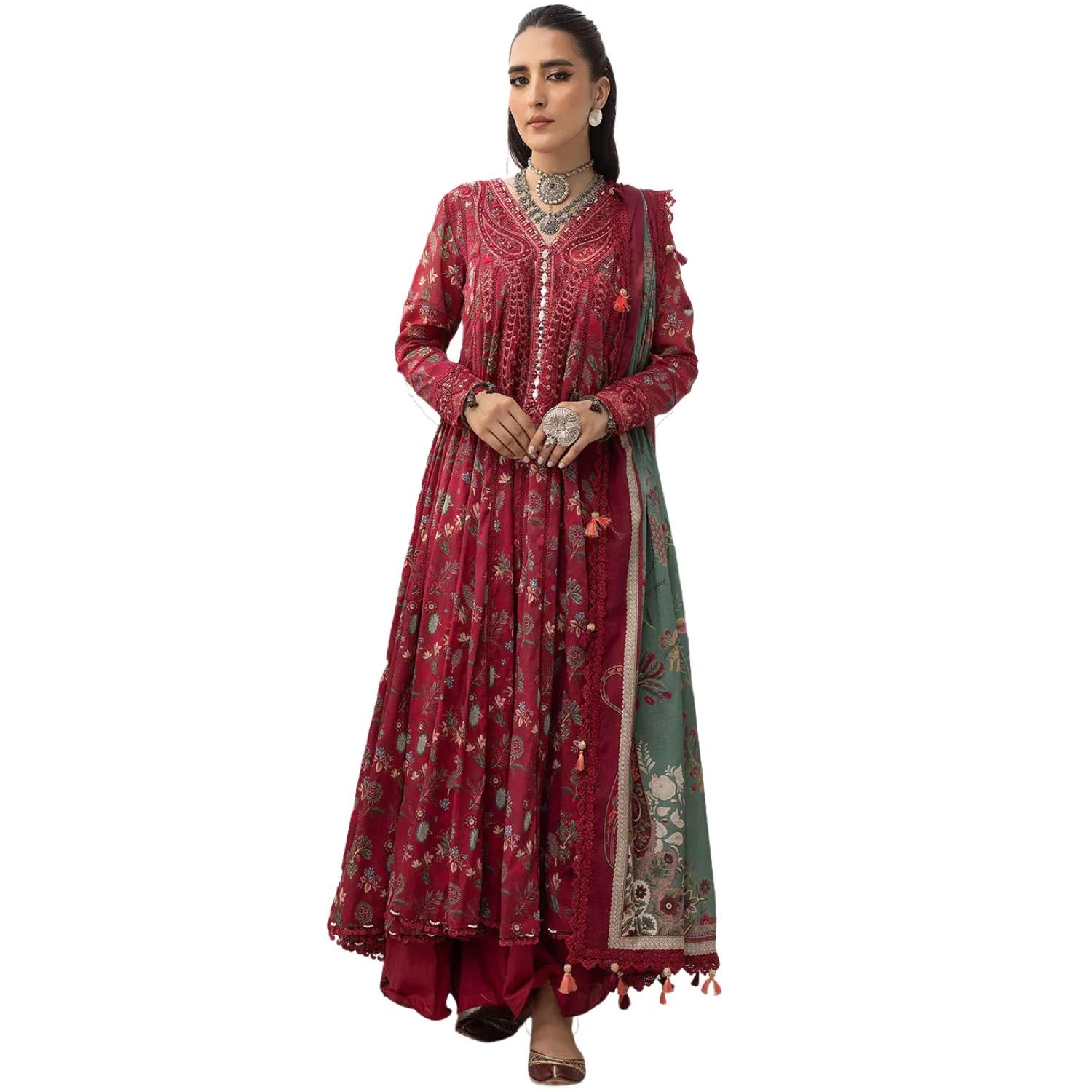 Embrace Elegance: Faiza Faisal Sale - SILA 3-Piece Unstitched Bliss with Embroidered Splendor & Digital Dreamscape Dupatta