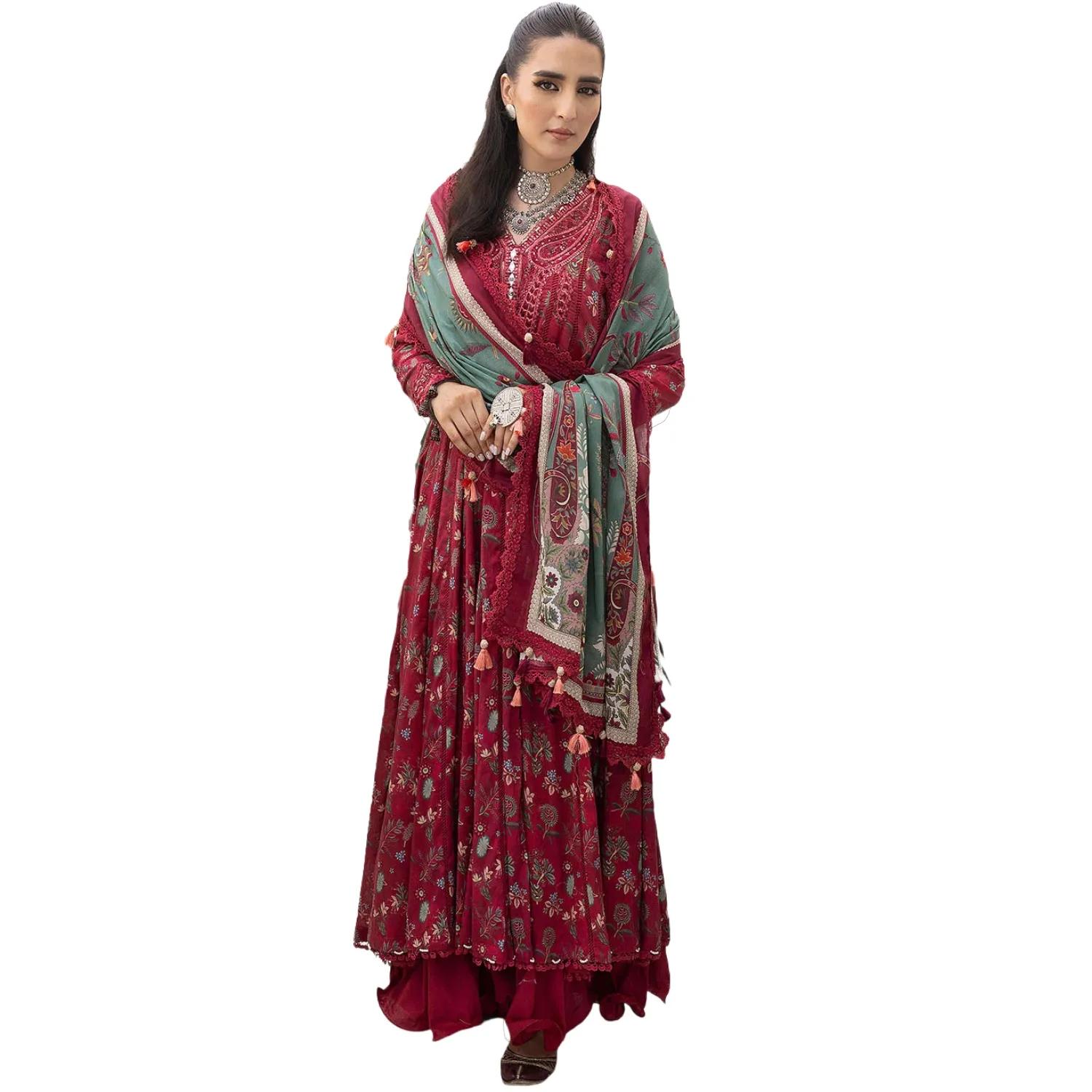 Embrace Elegance: Faiza Faisal Sale - SILA 3-Piece Unstitched Bliss with Embroidered Splendor & Digital Dreamscape Dupatta