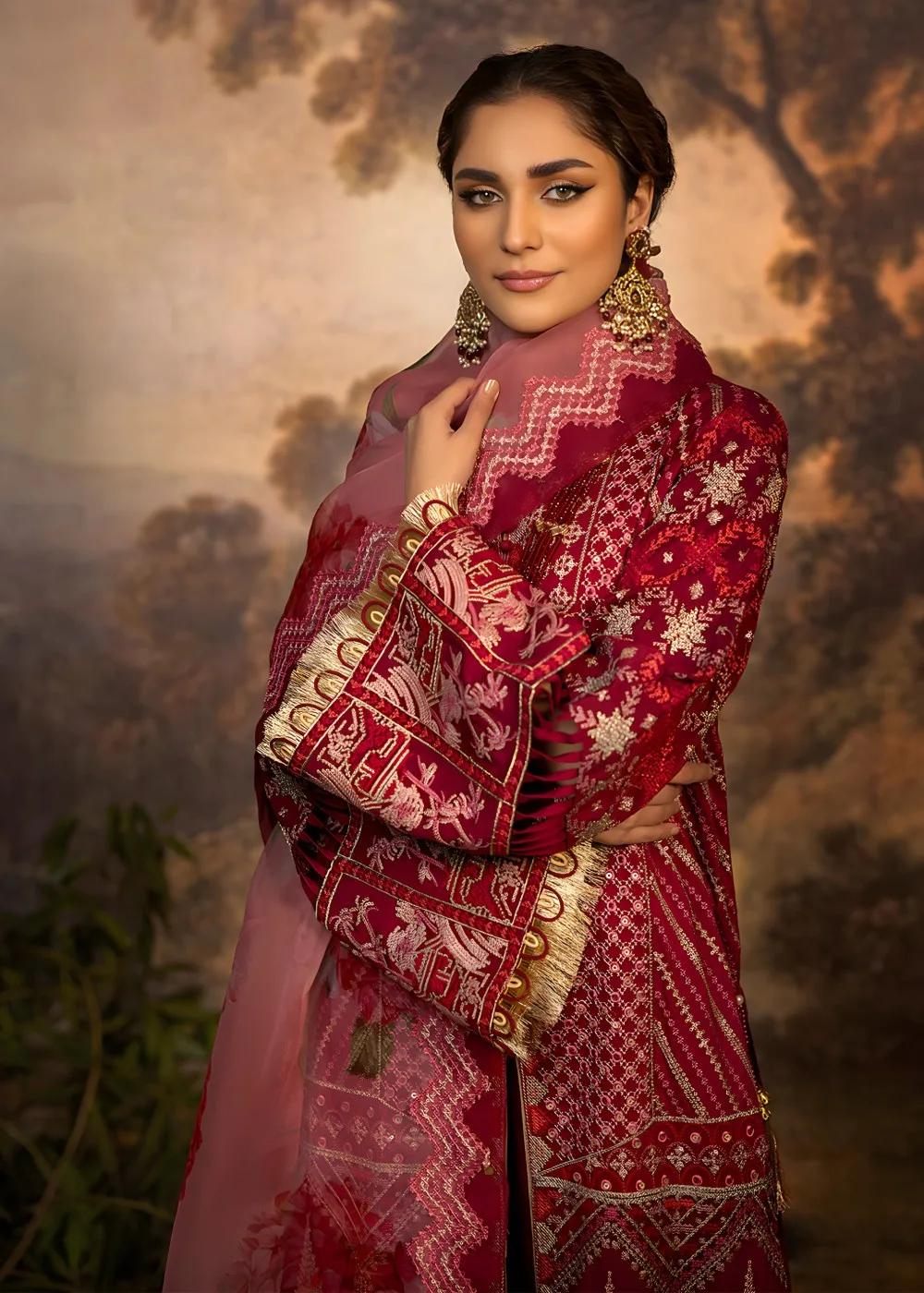 Faiza Faisal 3-Piece Luxury Embroidered Thai Silk Nilofer Bibi Unstitched Formals Suit