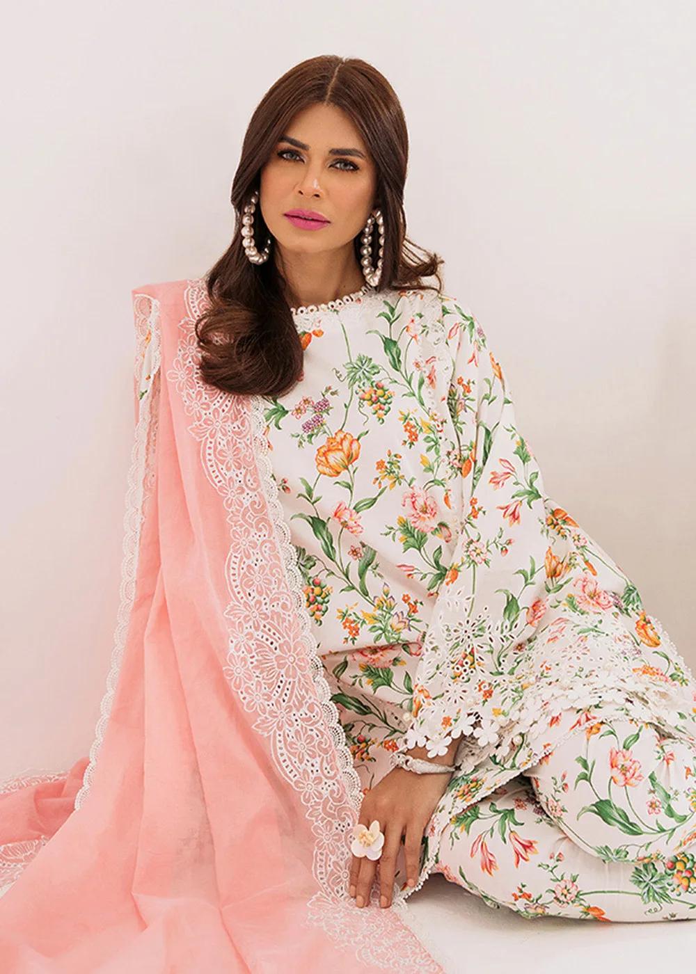 Faiza Faisal 3-Piece Unstitched Printed Embroidered Lawn - Aster French Garden