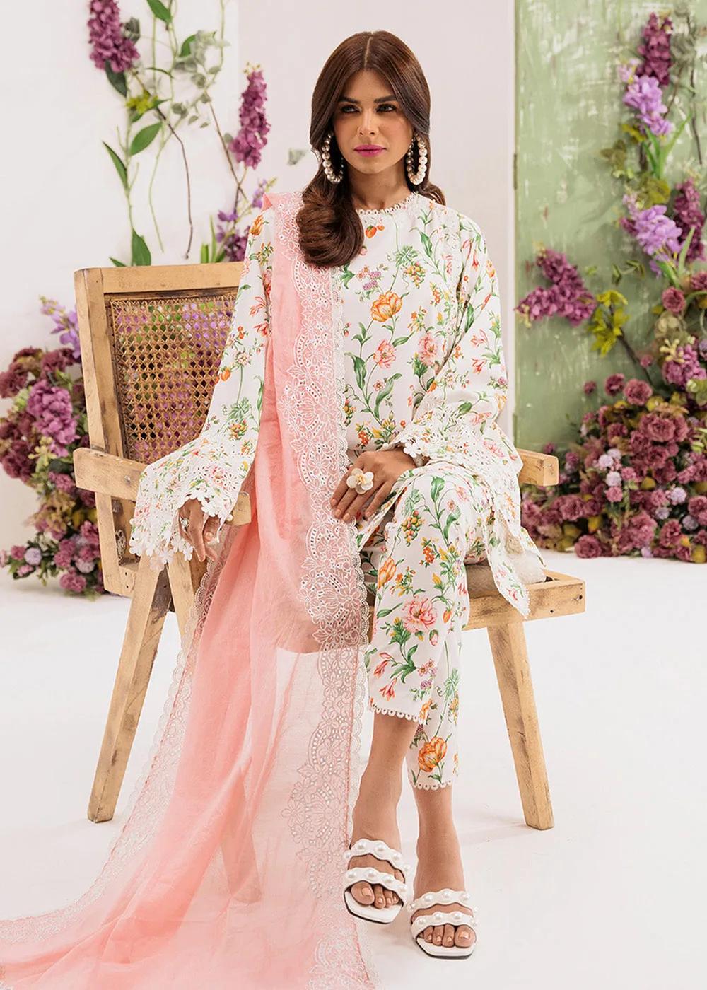 Faiza Faisal 3-Piece Unstitched Printed Embroidered Lawn - Aster French Garden