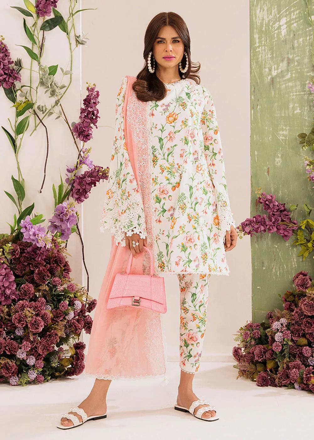 Faiza Faisal 3-Piece Unstitched Printed Embroidered Lawn - Aster French Garden