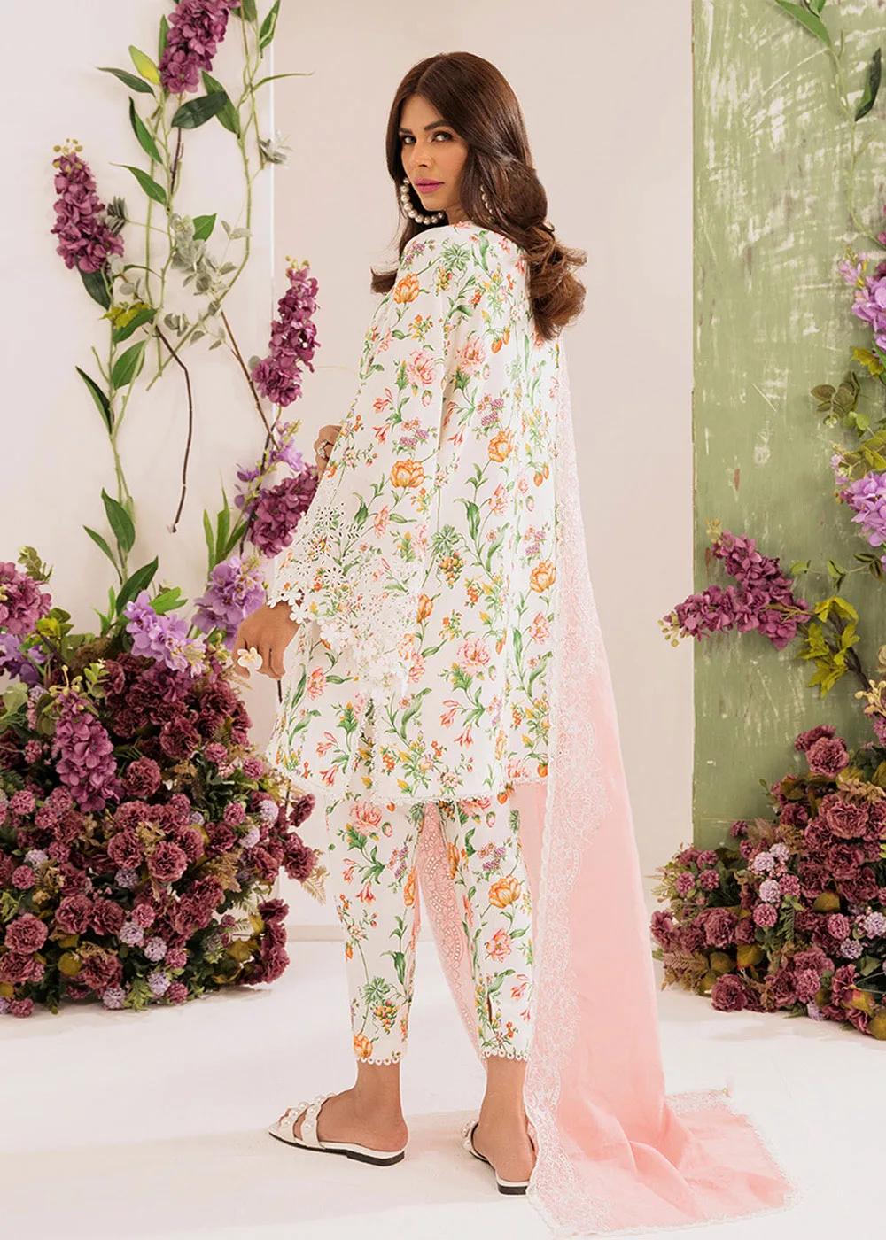 Faiza Faisal 3-Piece Unstitched Printed Embroidered Lawn - Aster French Garden