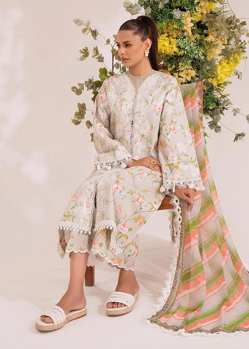 Faiza Faisal 3-Piece Unstitched Printed Embroidered Lawn - Bria French Garden