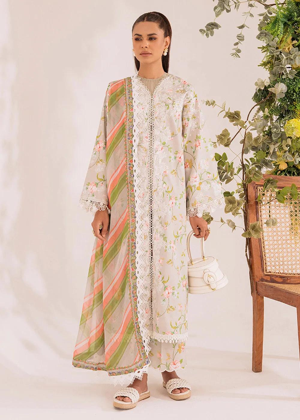 Faiza Faisal 3-Piece Unstitched Printed Embroidered Lawn - Bria French Garden