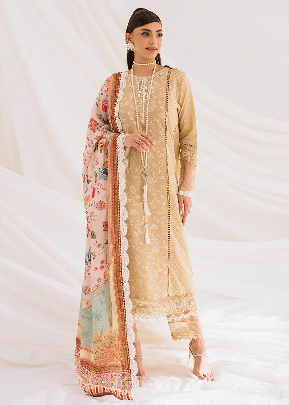 Faiza Faisal 3-Piece Unstitched Printed Embroidered Lawn - Cecelia French Garden