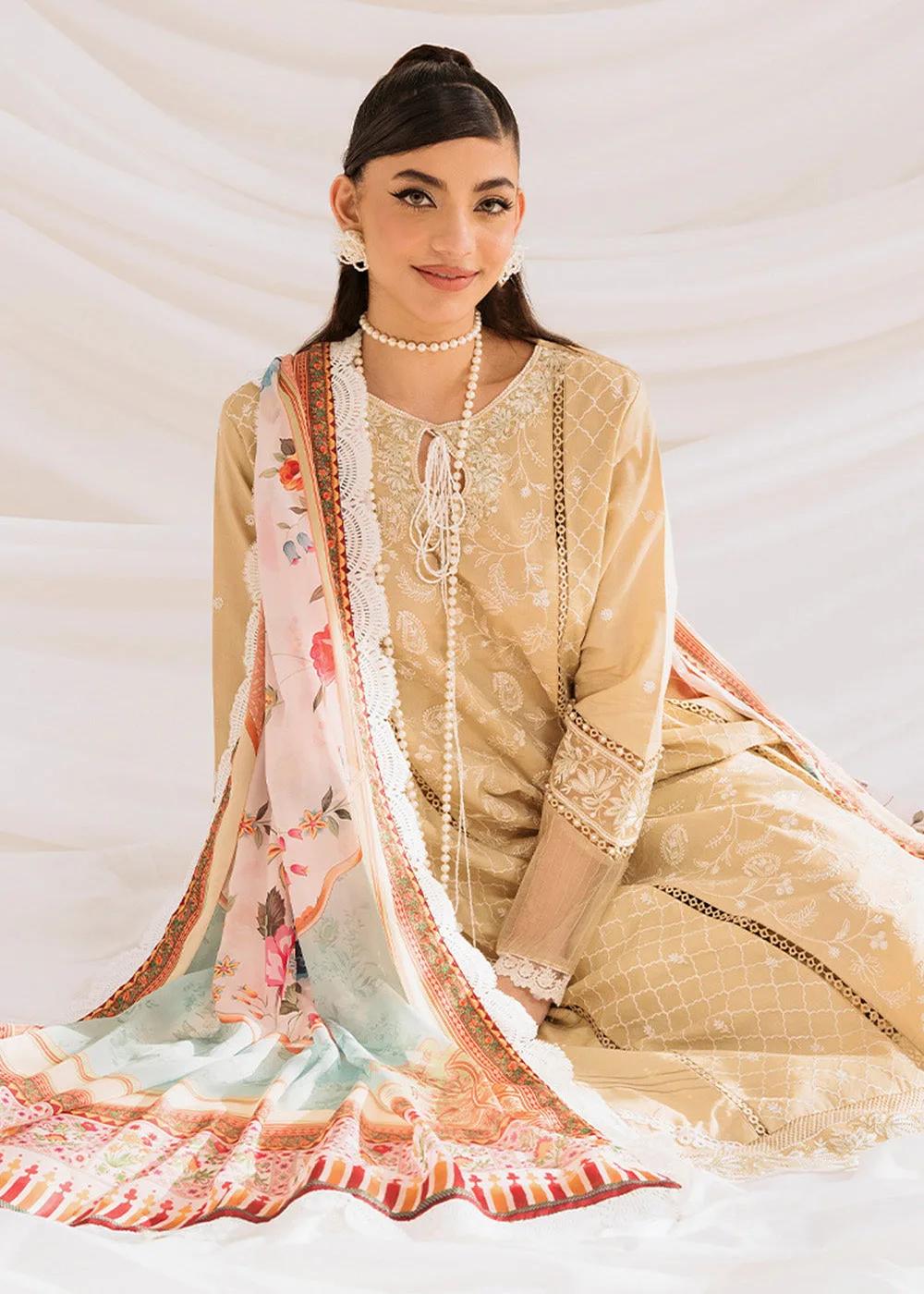 Faiza Faisal 3-Piece Unstitched Printed Embroidered Lawn - Cecelia French Garden