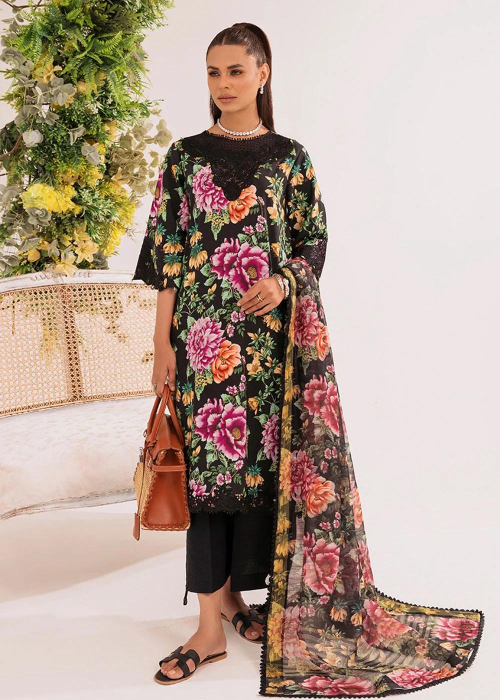 Faiza Faisal 3-Piece Unstitched Printed Embroidered Lawn - Dahlia French Garden