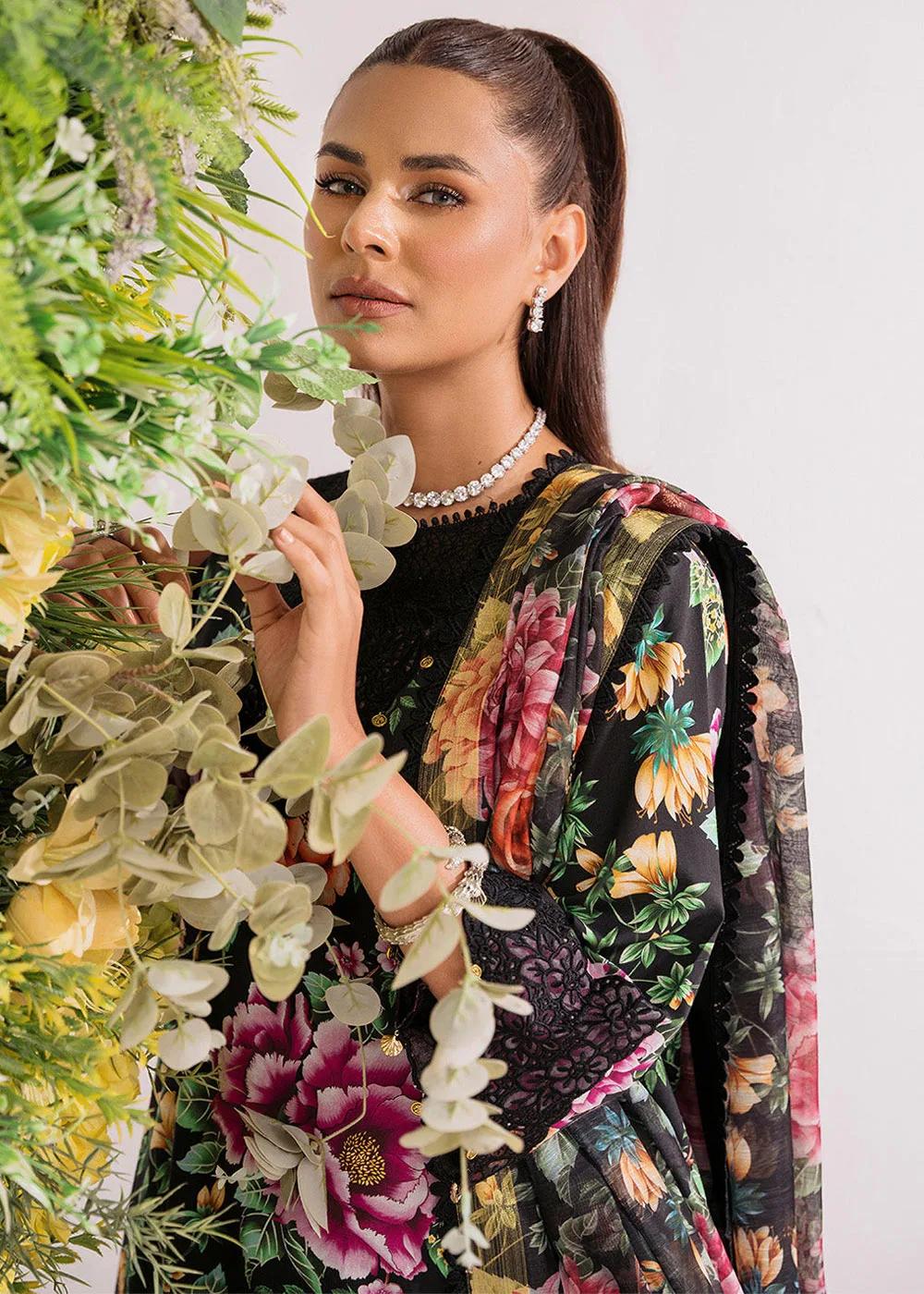 Faiza Faisal 3-Piece Unstitched Printed Embroidered Lawn - Dahlia French Garden