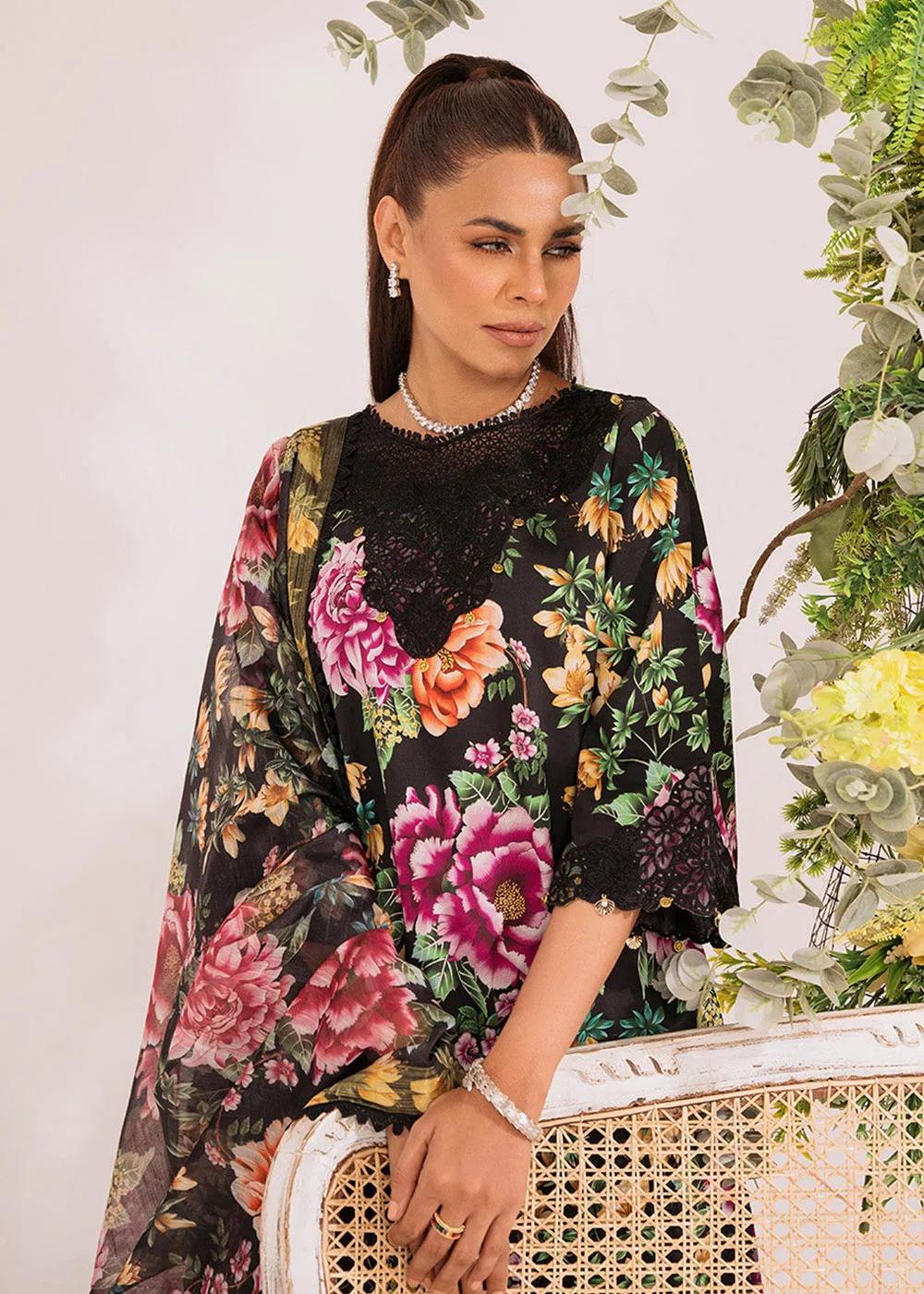 Faiza Faisal 3-Piece Unstitched Printed Embroidered Lawn - Dahlia French Garden