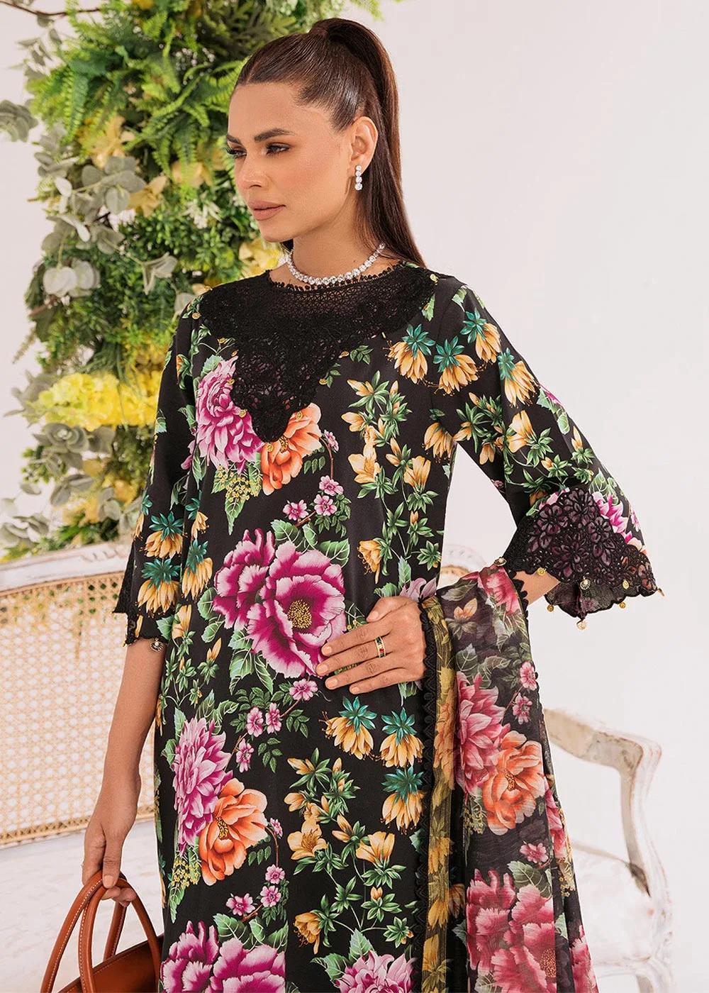 Faiza Faisal 3-Piece Unstitched Printed Embroidered Lawn - Dahlia French Garden