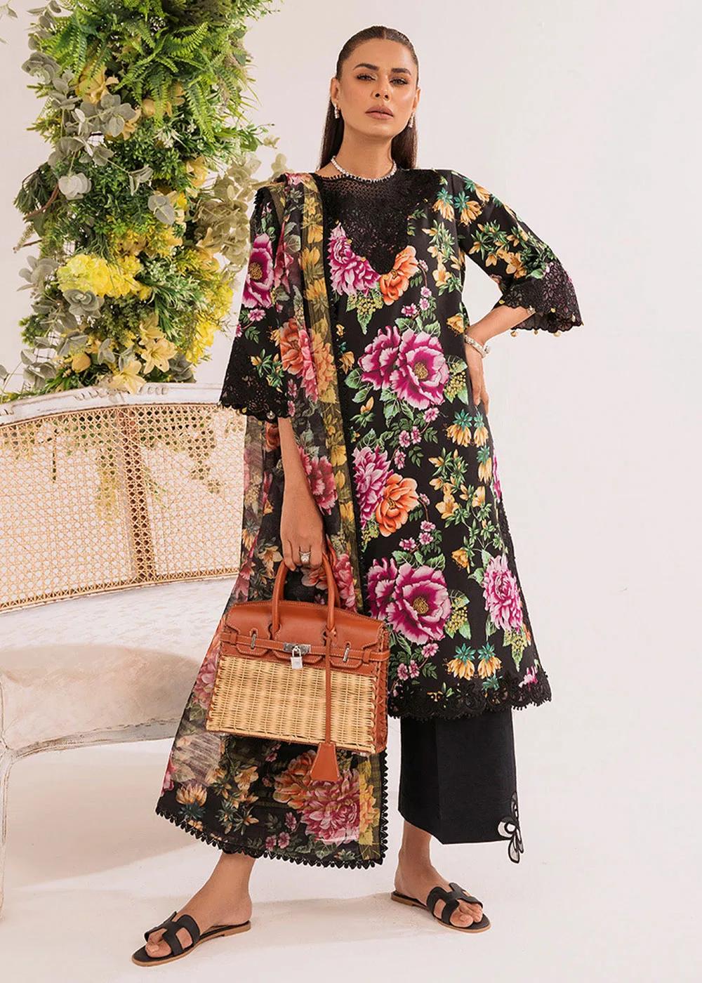Faiza Faisal 3-Piece Unstitched Printed Embroidered Lawn - Dahlia French Garden