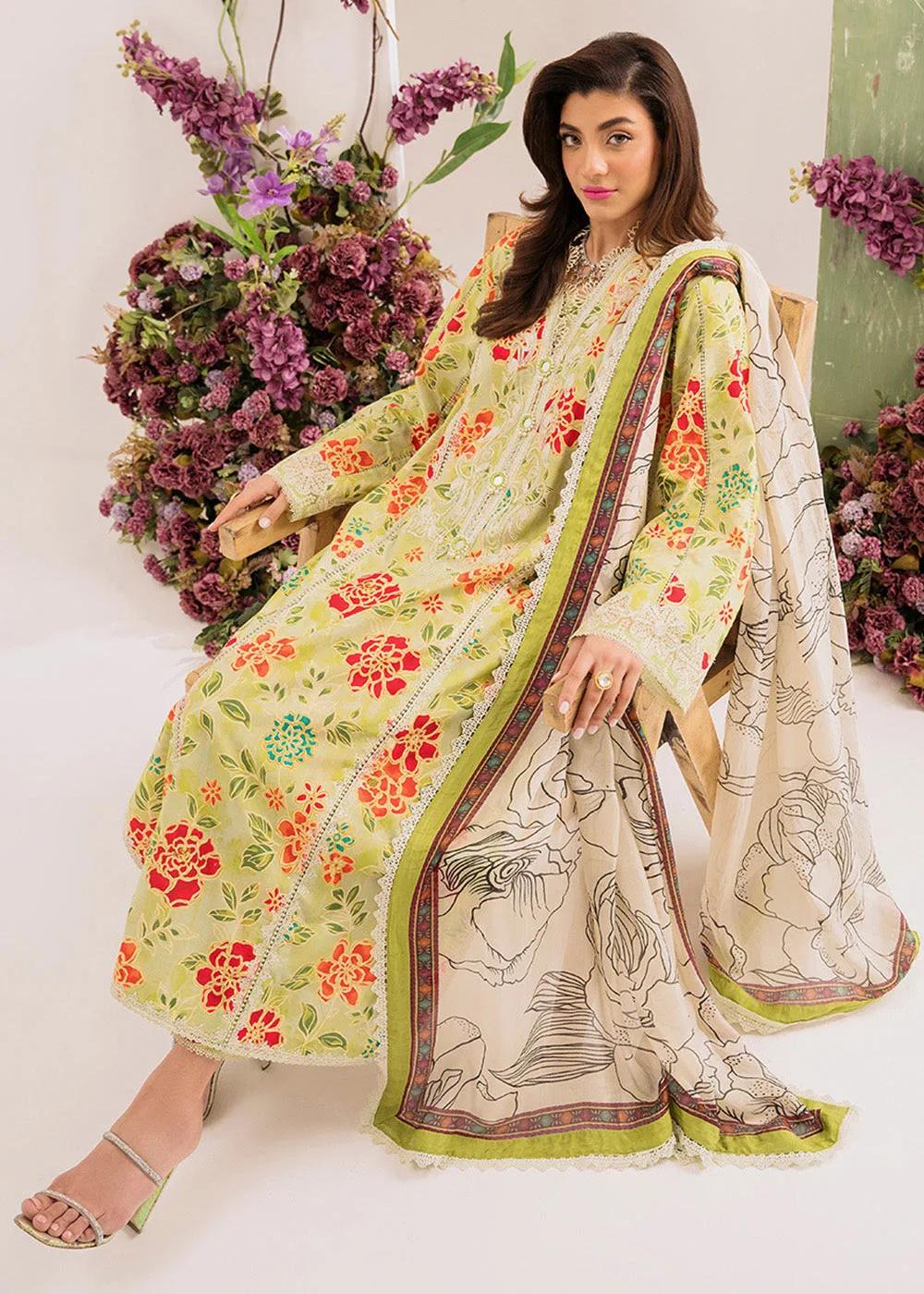 Faiza Faisal 3-Piece Unstitched Printed Embroidered Lawn - Freesia French Garden