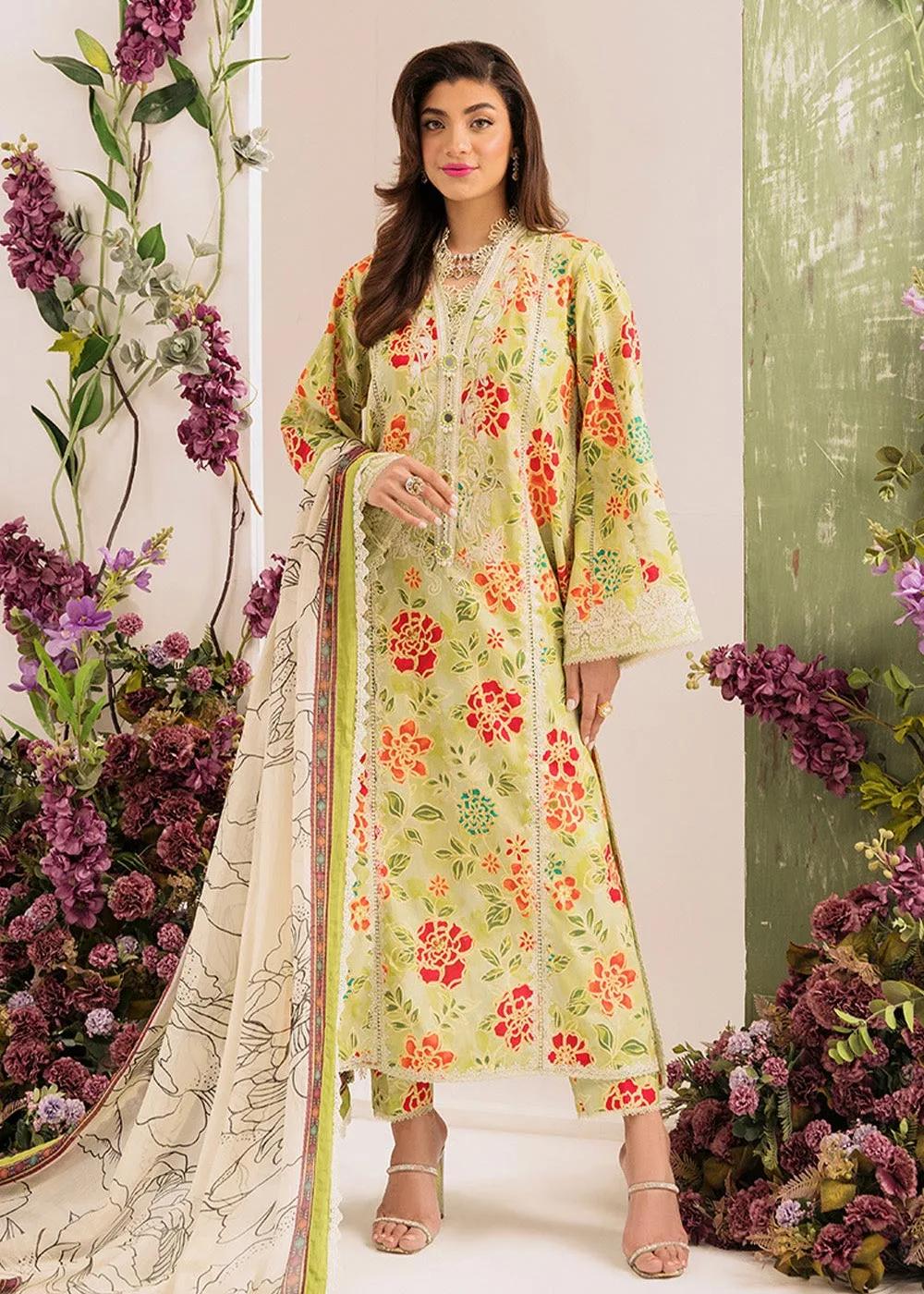 Faiza Faisal 3-Piece Unstitched Printed Embroidered Lawn - Freesia French Garden