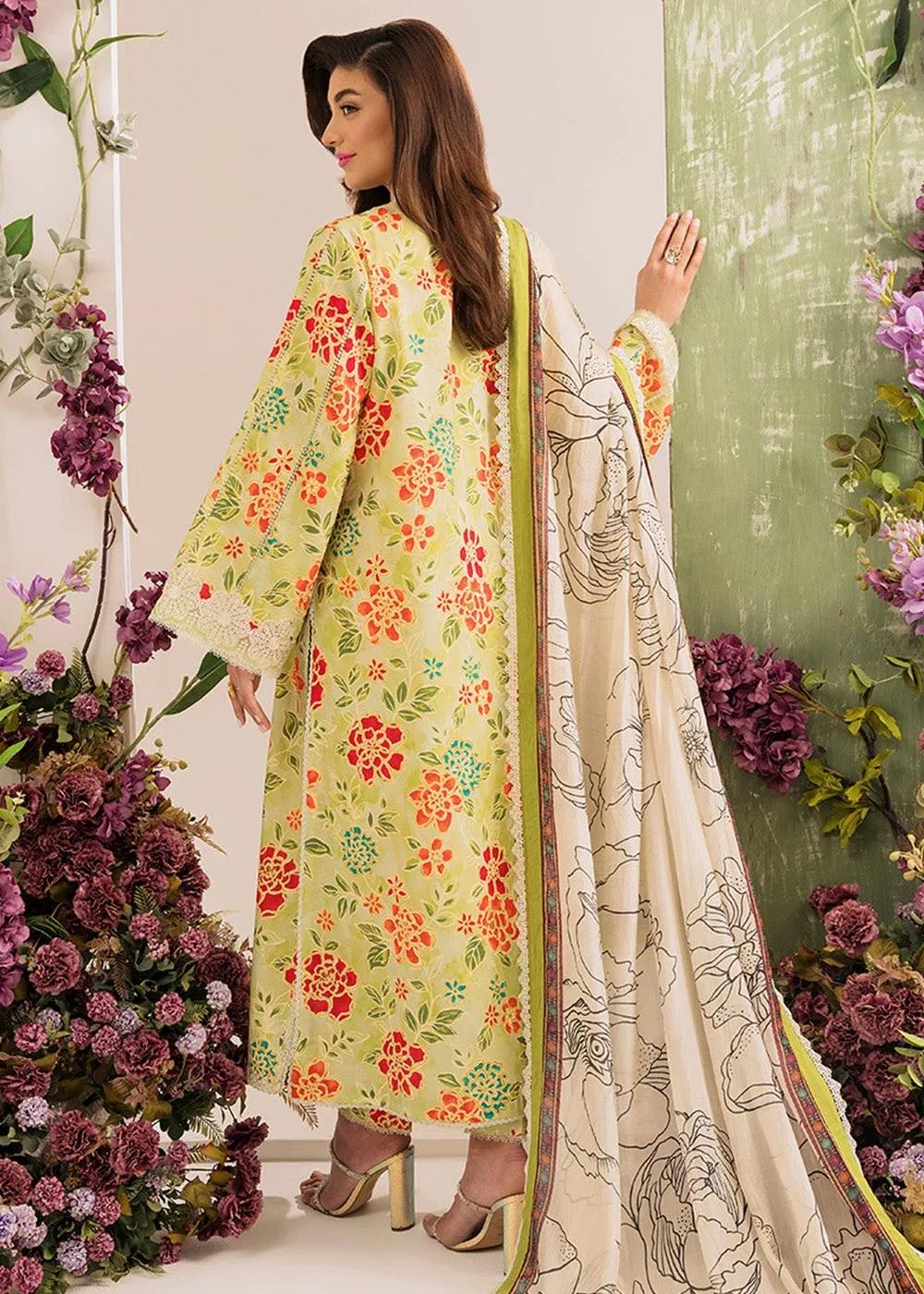 Faiza Faisal 3-Piece Unstitched Printed Embroidered Lawn - Freesia French Garden