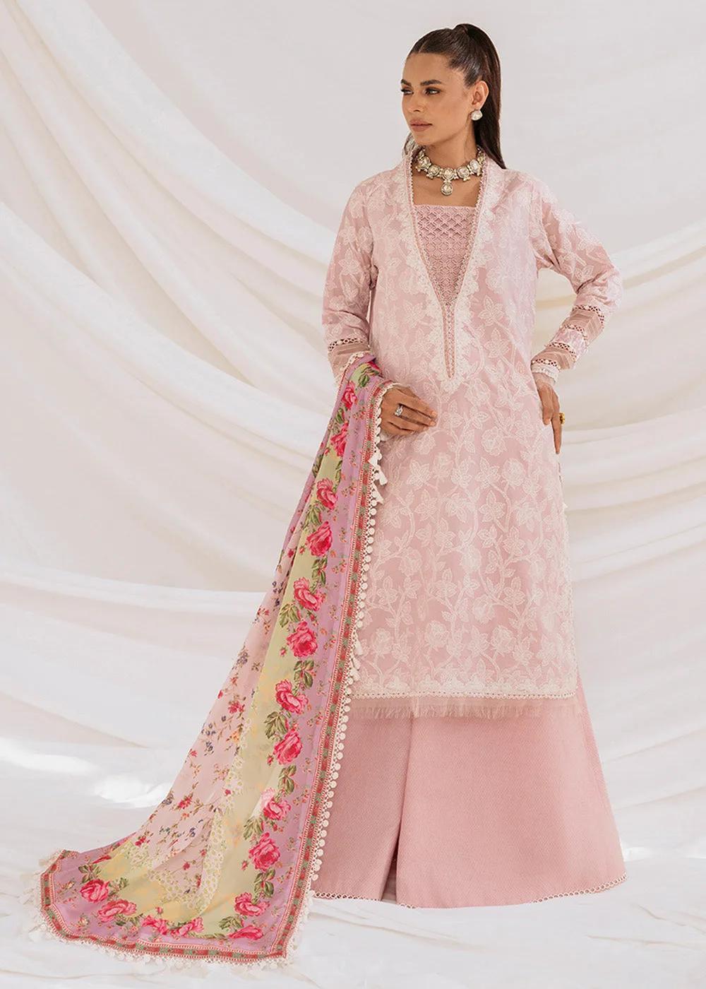 Faiza Faisal 3-Piece Unstitched Printed Embroidered Lawn - Rosy Bloom French Garden