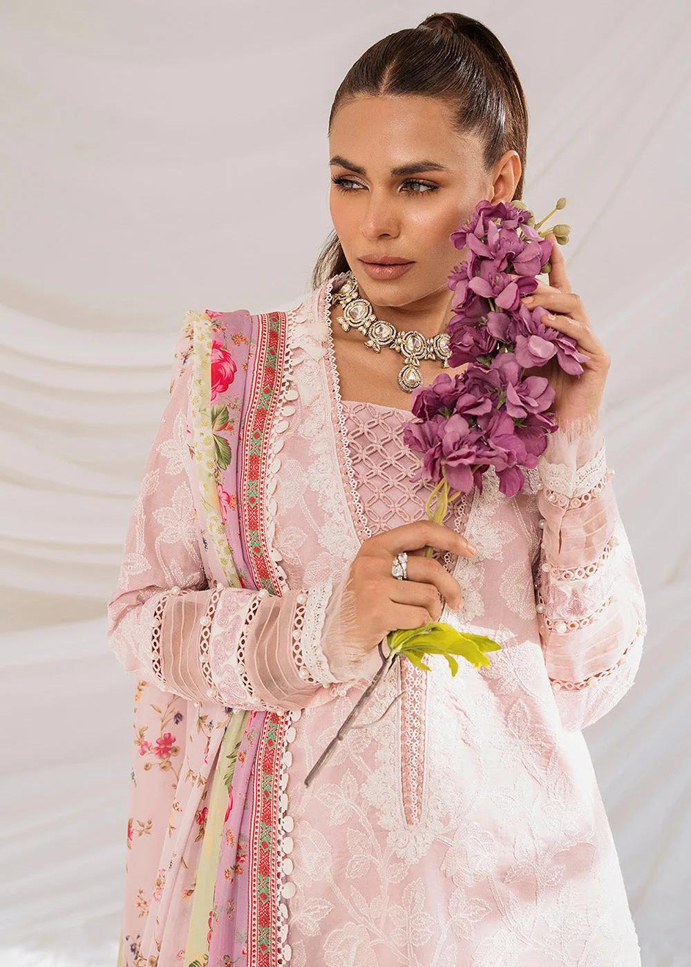 Faiza Faisal 3-Piece Unstitched Printed Embroidered Lawn - Rosy Bloom French Garden