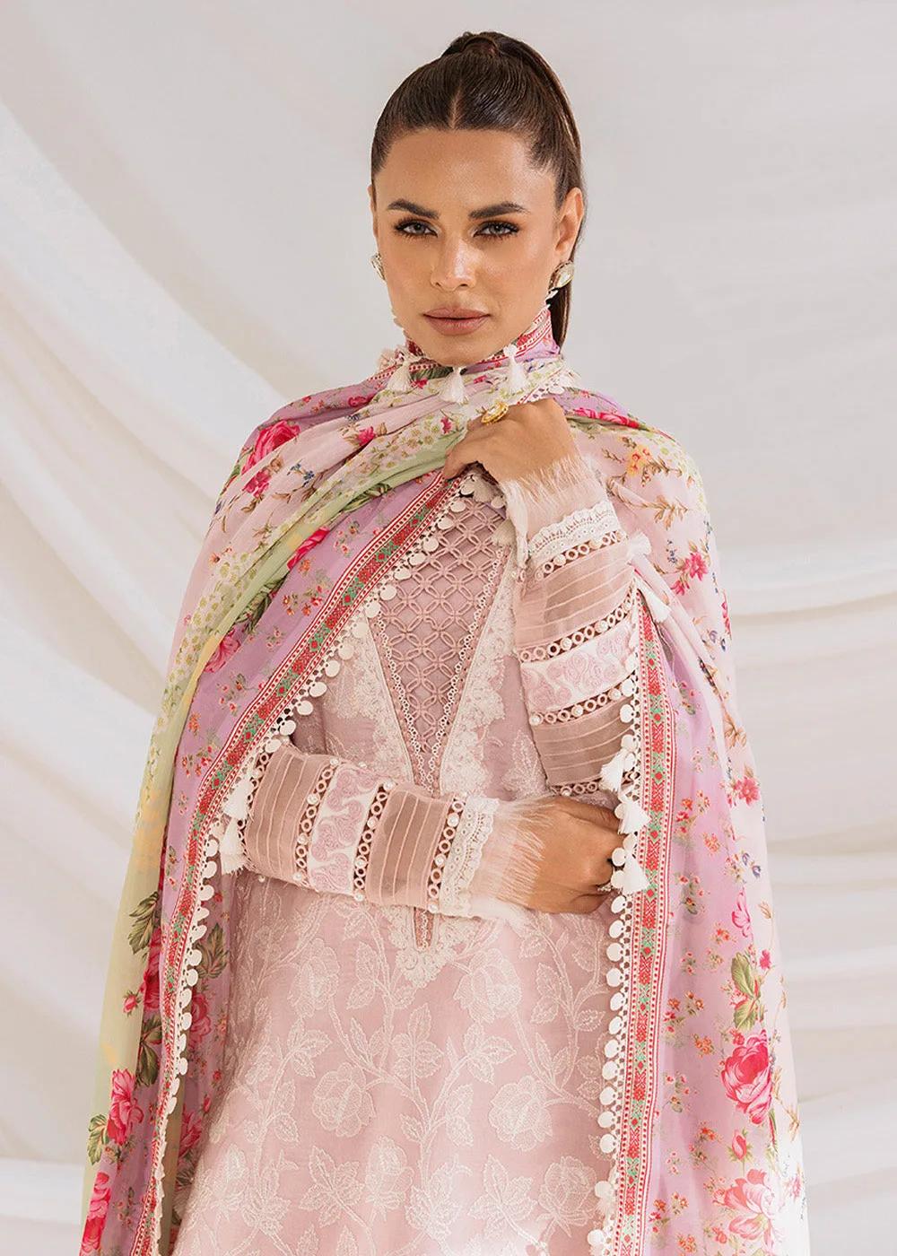 Faiza Faisal 3-Piece Unstitched Printed Embroidered Lawn - Rosy Bloom French Garden