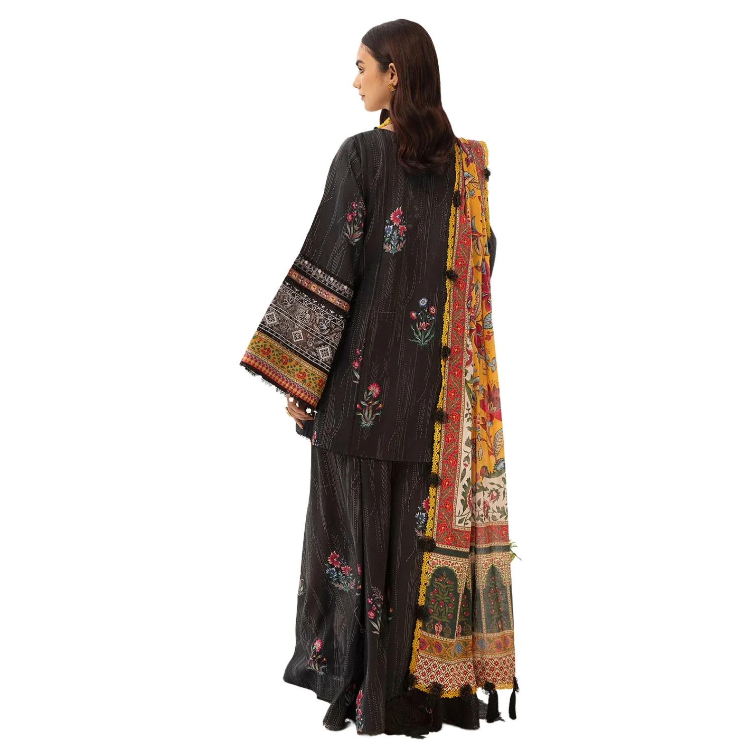Faiza Faisal Sale: Mirha 3-Piece Unstitched Elegance Embroidered Intricacies Digital Dupatta - Limited Edition. Indulge Now!