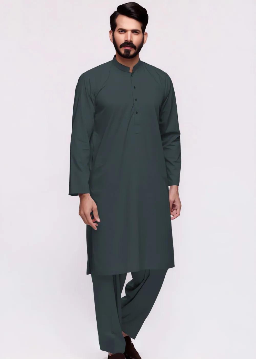 Fawn Green Unstitched Fabric Suit Gini Gold-NS by Gul Ahmed