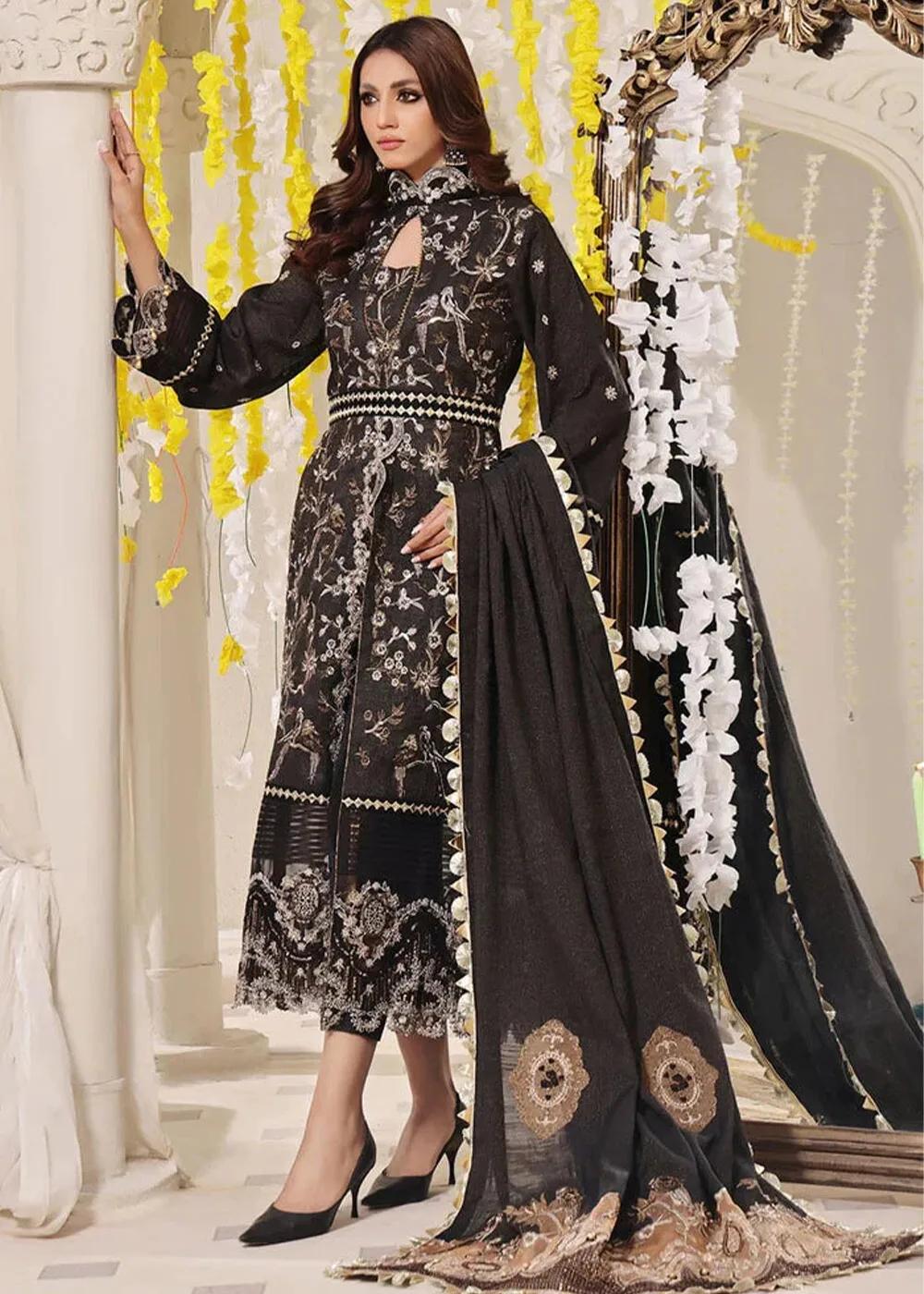 Get Glamorous: Khas Store Sale Apsara 3-Piece Embroidered Luxury Suit KNAC-2241