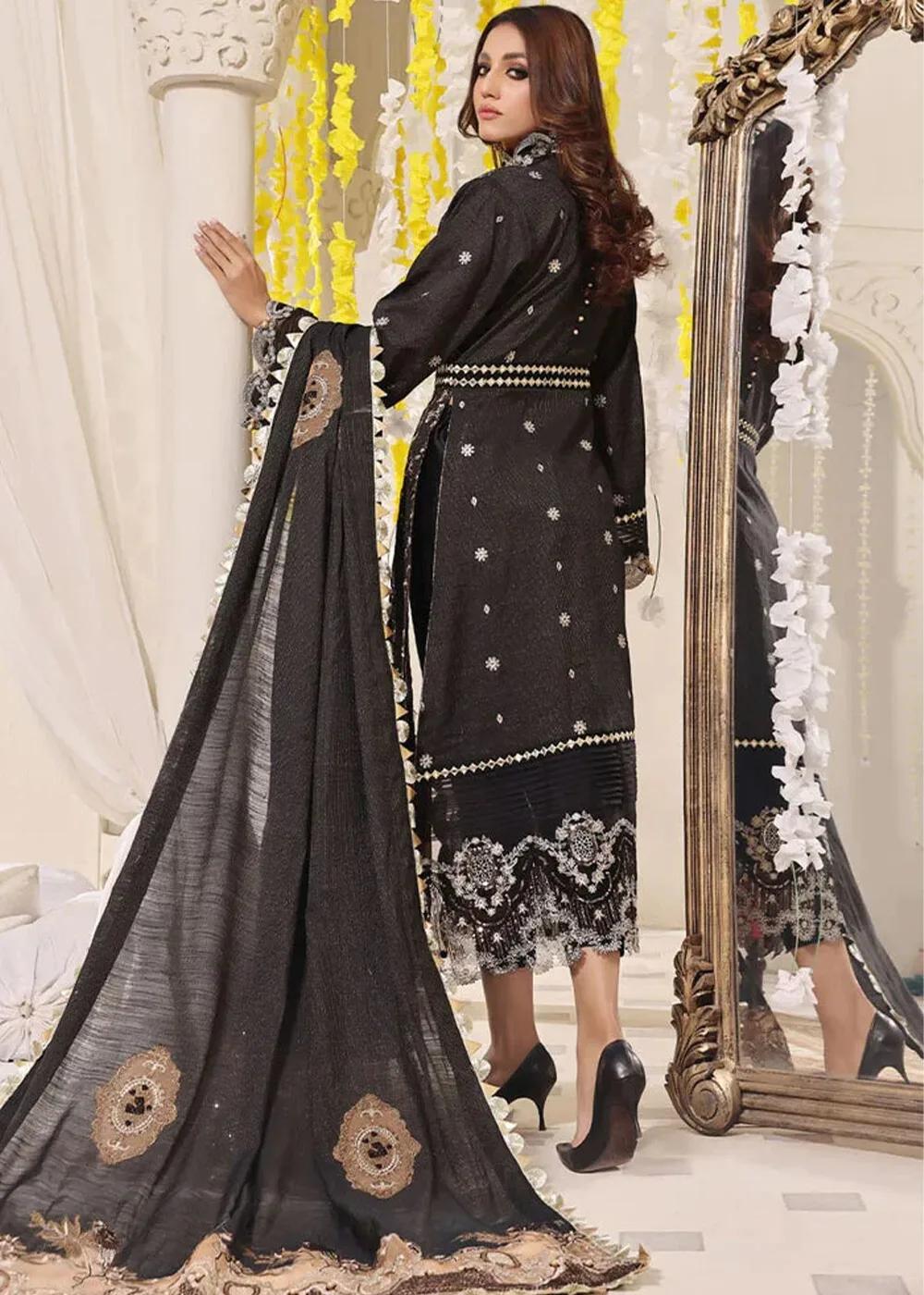 Get Glamorous: Khas Store Sale Apsara 3-Piece Embroidered Luxury Suit KNAC-2241
