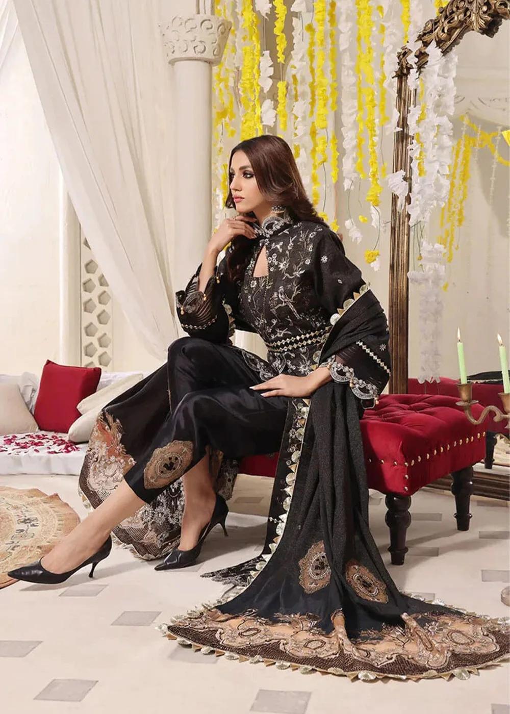 Get Glamorous: Khas Store Sale Apsara 3-Piece Embroidered Luxury Suit KNAC-2241