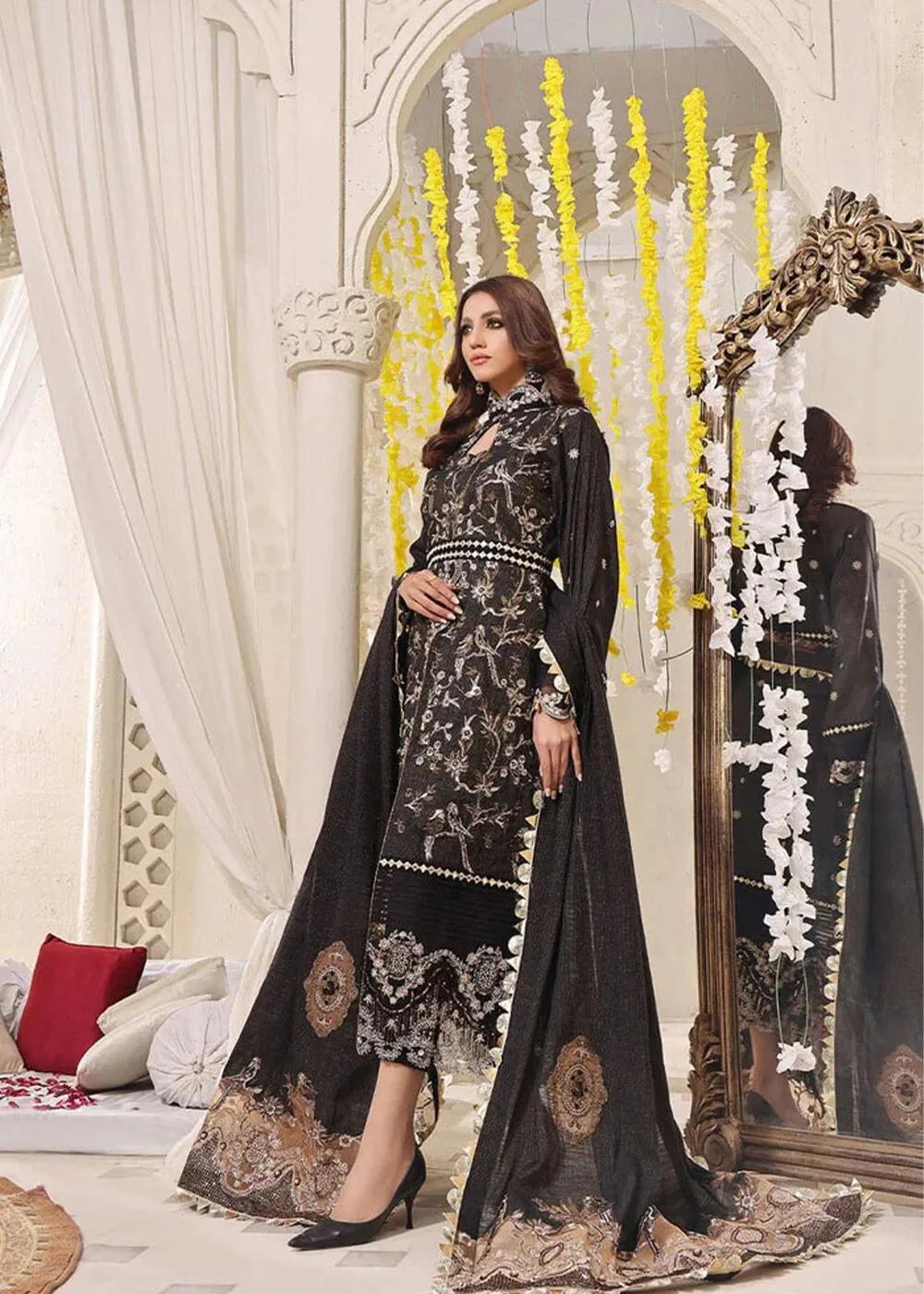 Get Glamorous: Khas Store Sale Apsara 3-Piece Embroidered Luxury Suit KNAC-2241